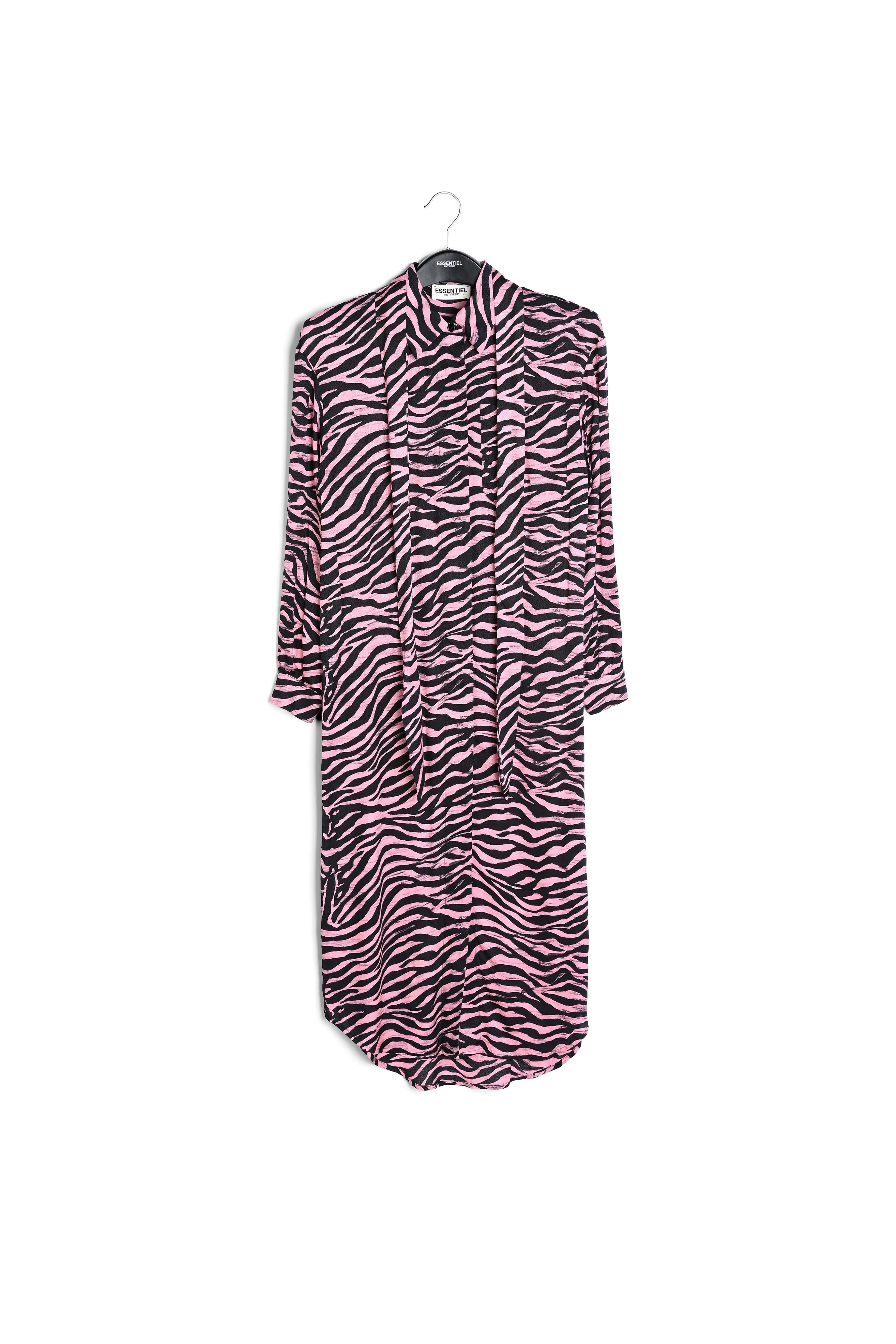 Roze hemdjurk met zebraprint RE—SSENTIEL | Essentiel second hand