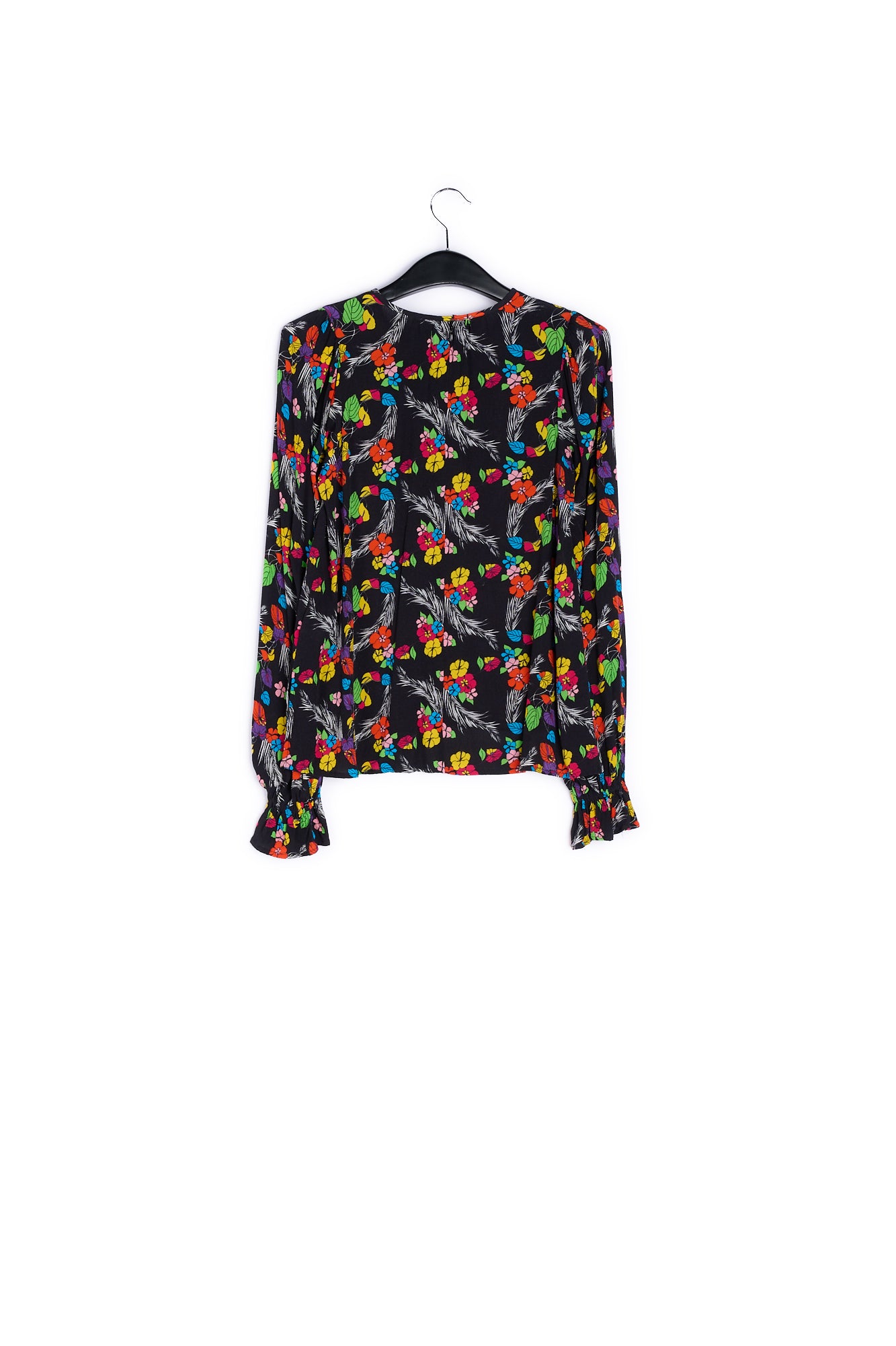 Black tropical print top RE—SSENTIEL | Essentiel second hand