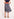 Off-white and navy blue zebra-print cotton midi skirt Faume - seconde main