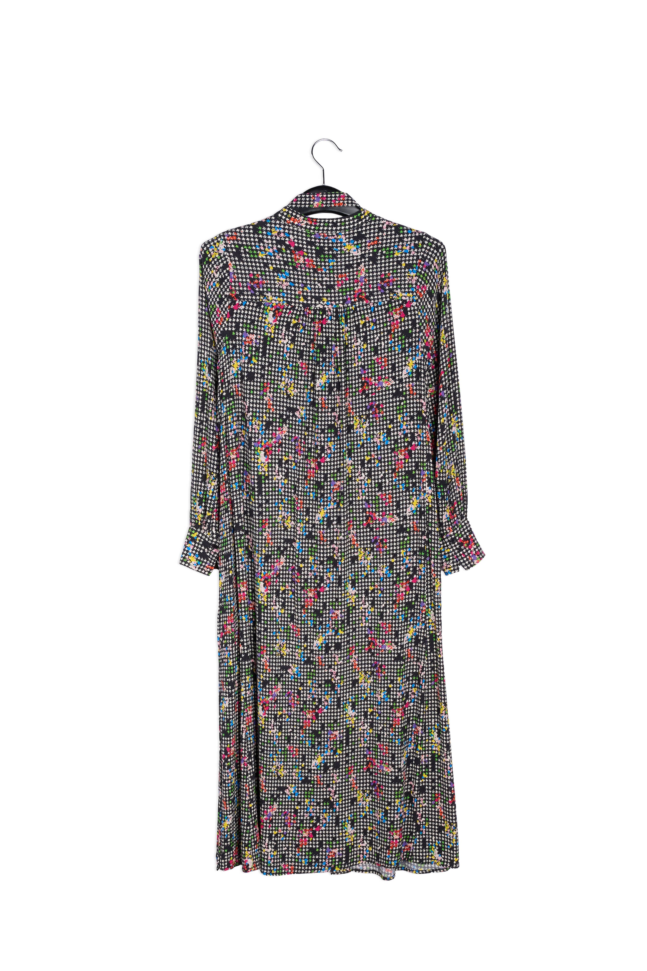 Hemdjurk met zwarte en witte pied-de-pouleprint RE—SSENTIEL | Essentiel second hand