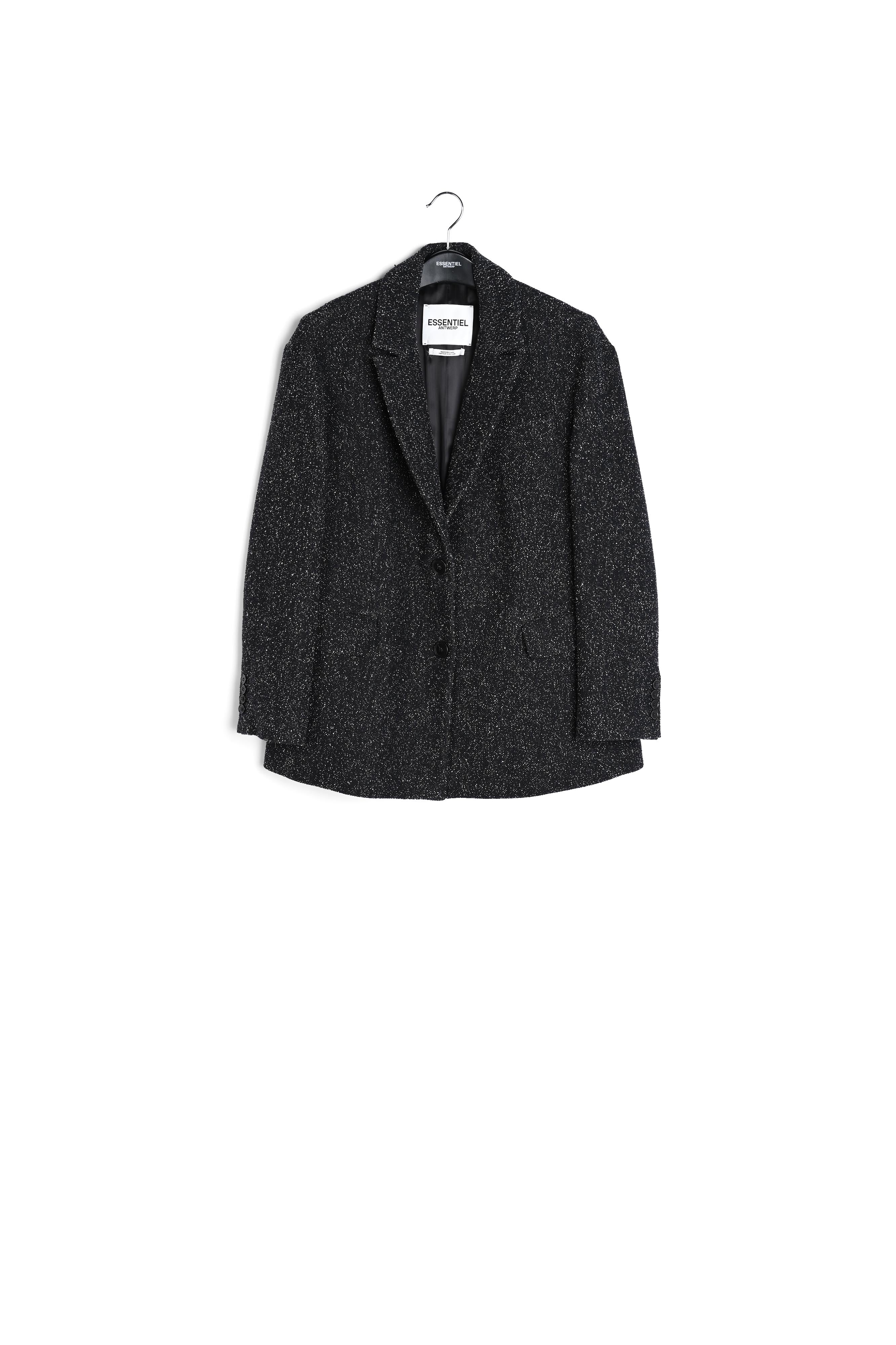 Black oversized bouclé blazer RE—SSENTIEL | Essentiel second hand