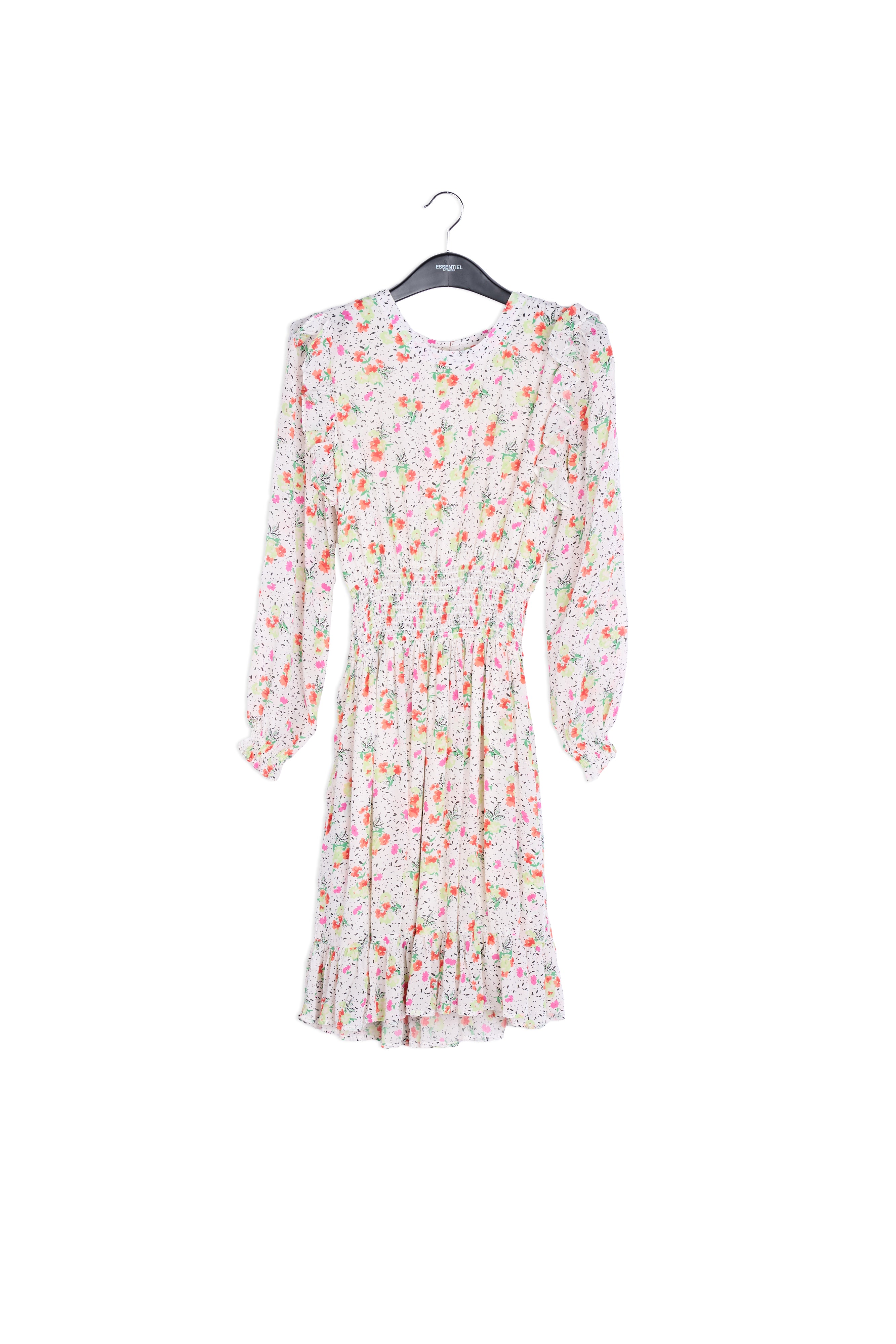 Robe midi blanc cassé à imprimé floral RE—SSENTIEL | Essentiel second hand