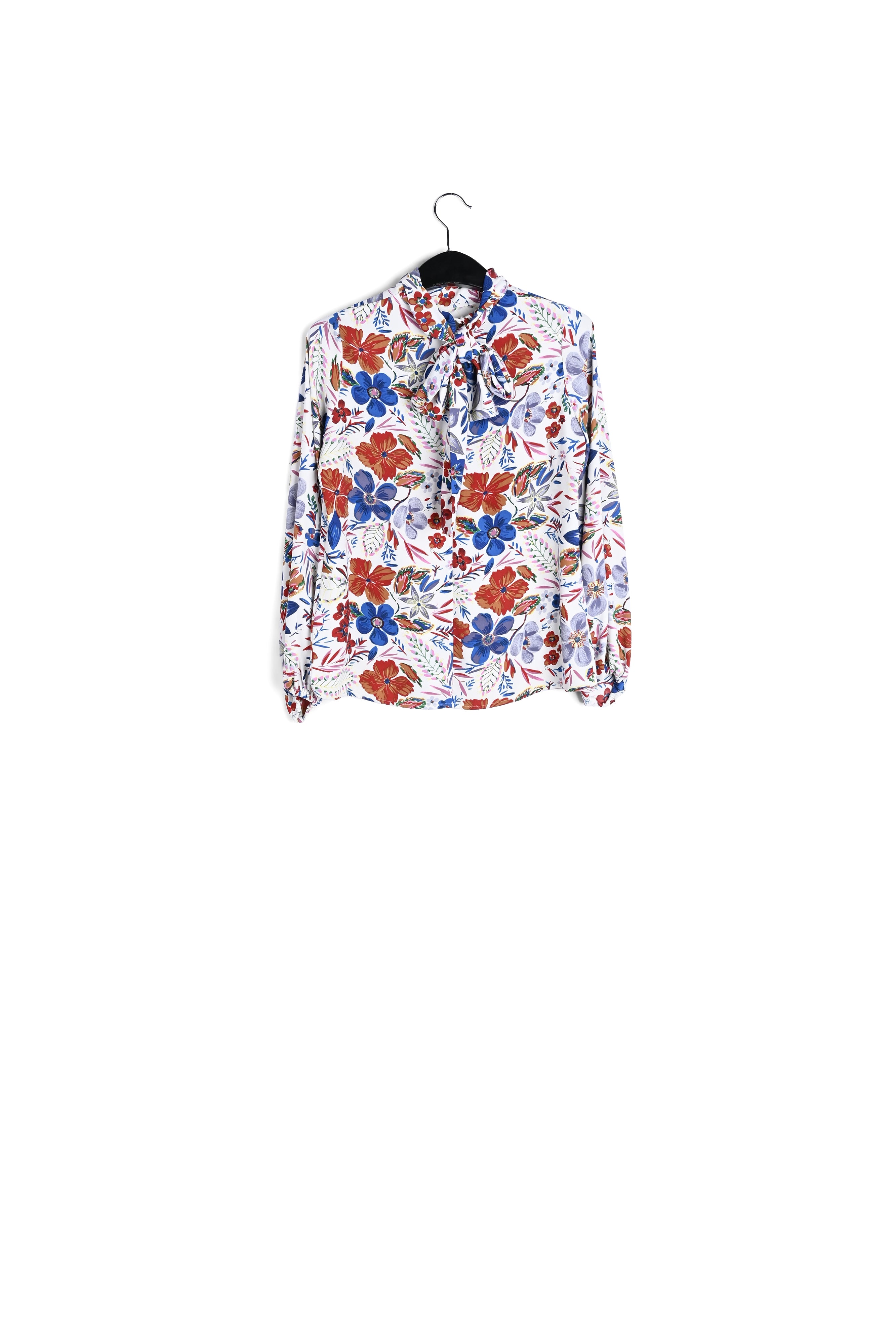 Off-white floral pussy bow shirt RE—SSENTIEL | Essentiel second hand