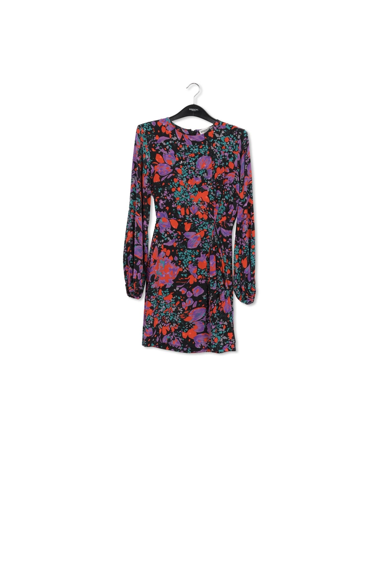 Black silk jacquard mini dress RE—SSENTIEL | Essentiel second hand