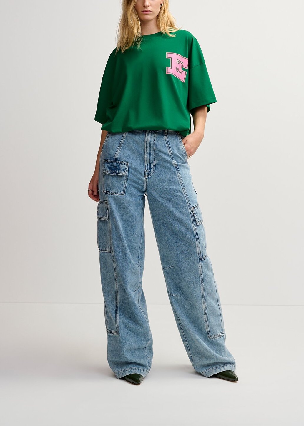 Wide-leg cargo blue jeans RE—SSENTIEL | Essentiel second hand