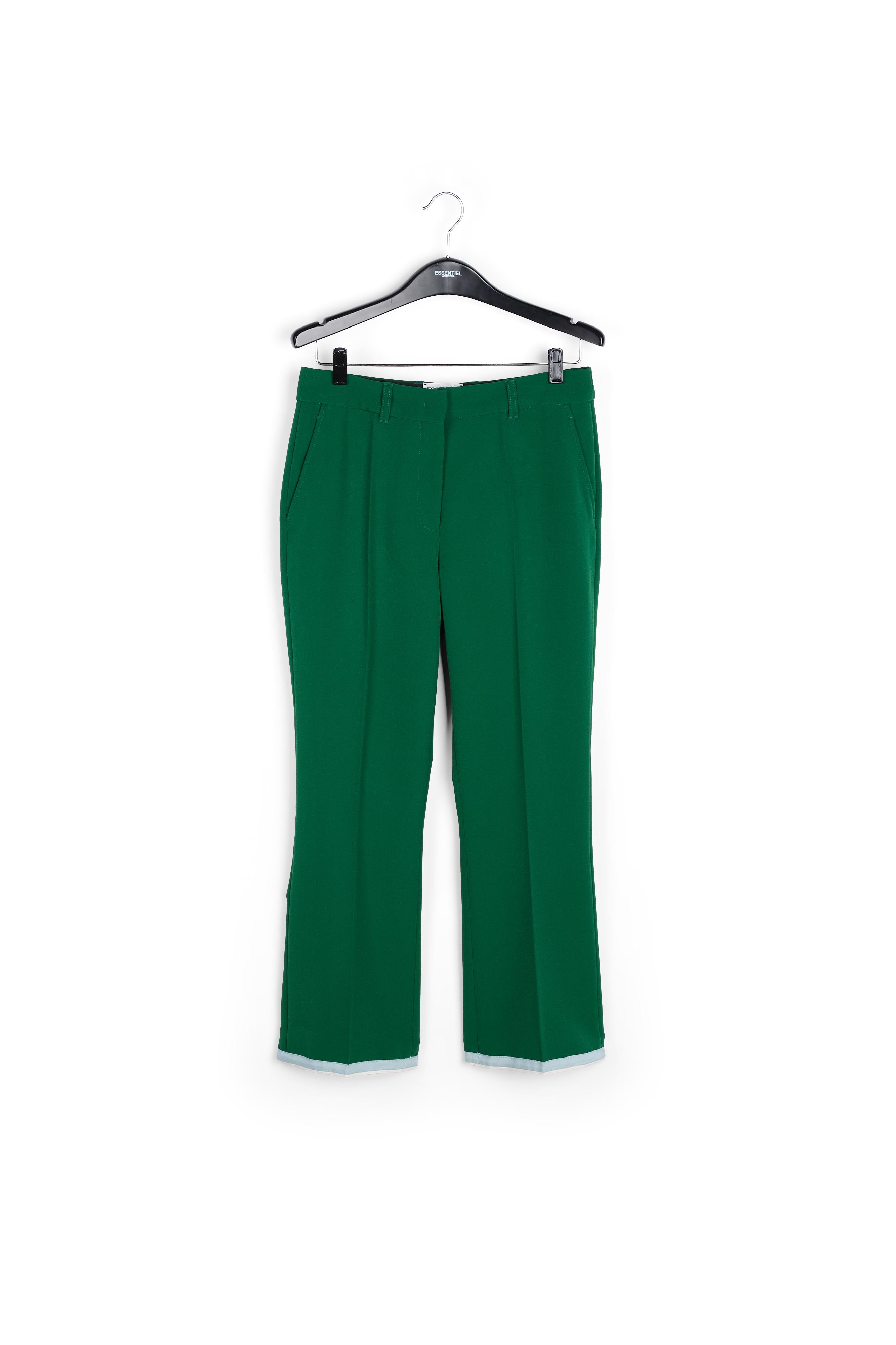 Pantalon vert foncé aux jambes évasées RE—SSENTIEL | Essentiel second hand