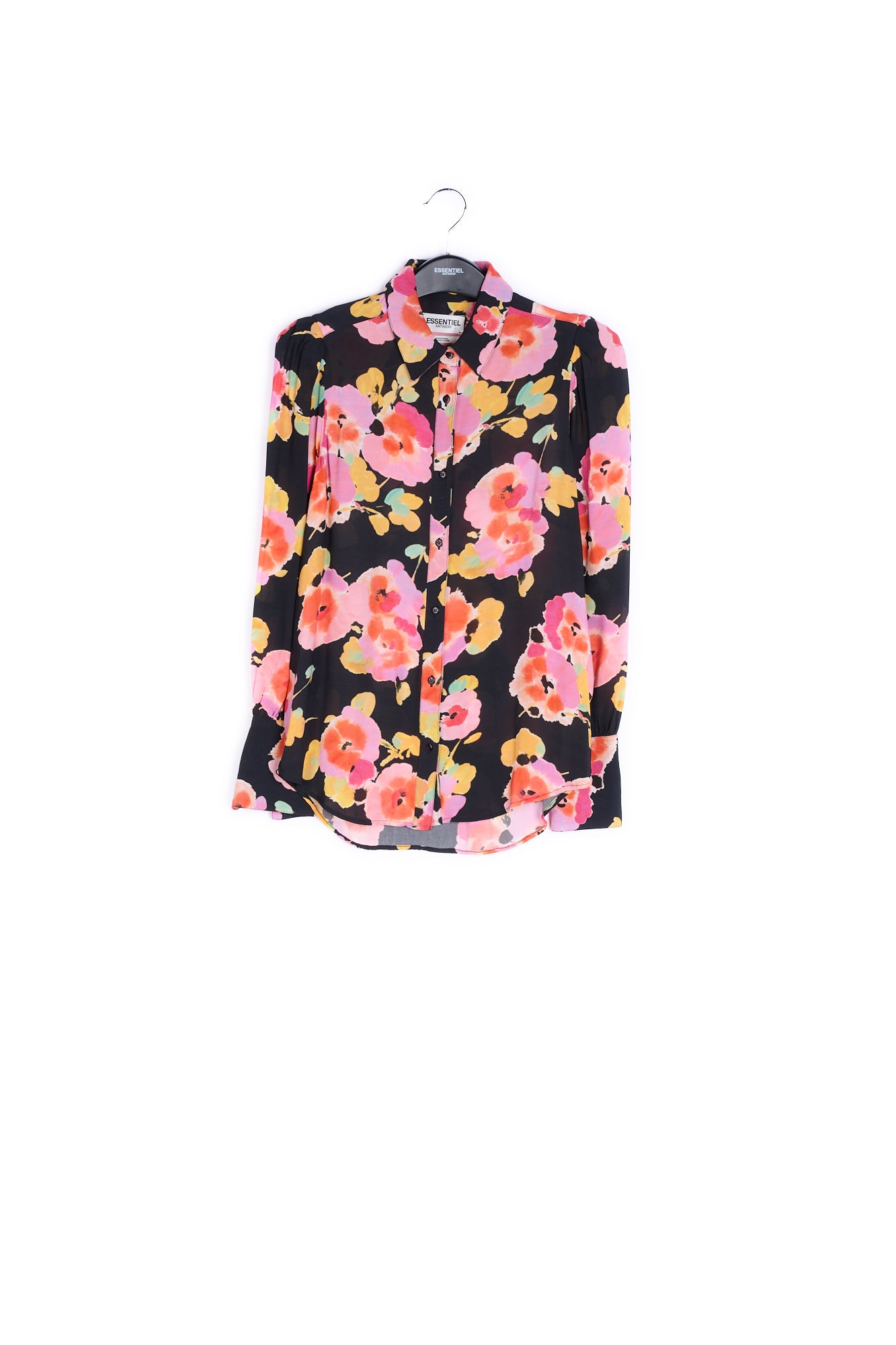 Black floral-print shirt RE—SSENTIEL | Essentiel second hand