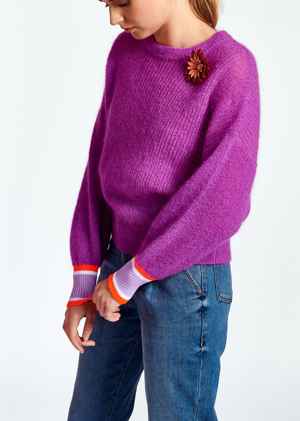 Lilac mohair and wool blend sweater RE—SSENTIEL | Essentiel second hand