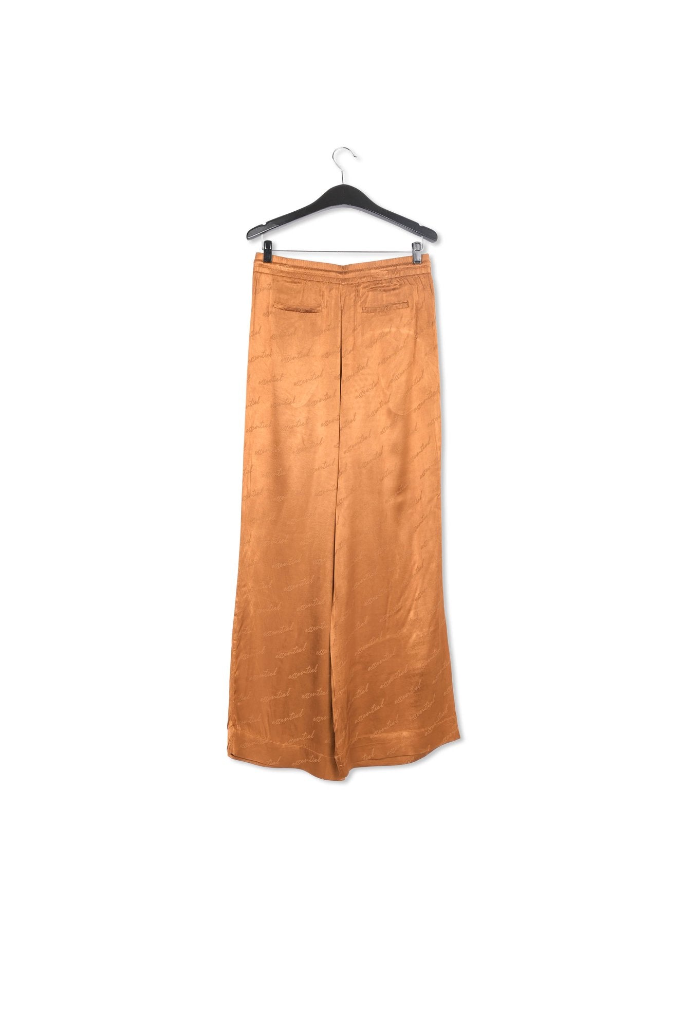 Bronze satin jacquard wide-leg pants RE—SSENTIEL | Essentiel second hand