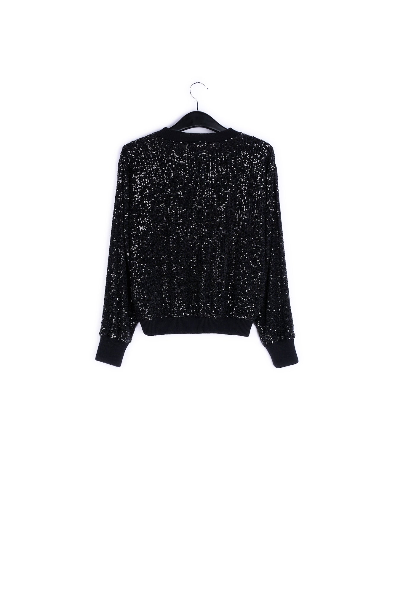 Pull noir tricoté et pailleté RE—SSENTIEL | Essentiel second hand