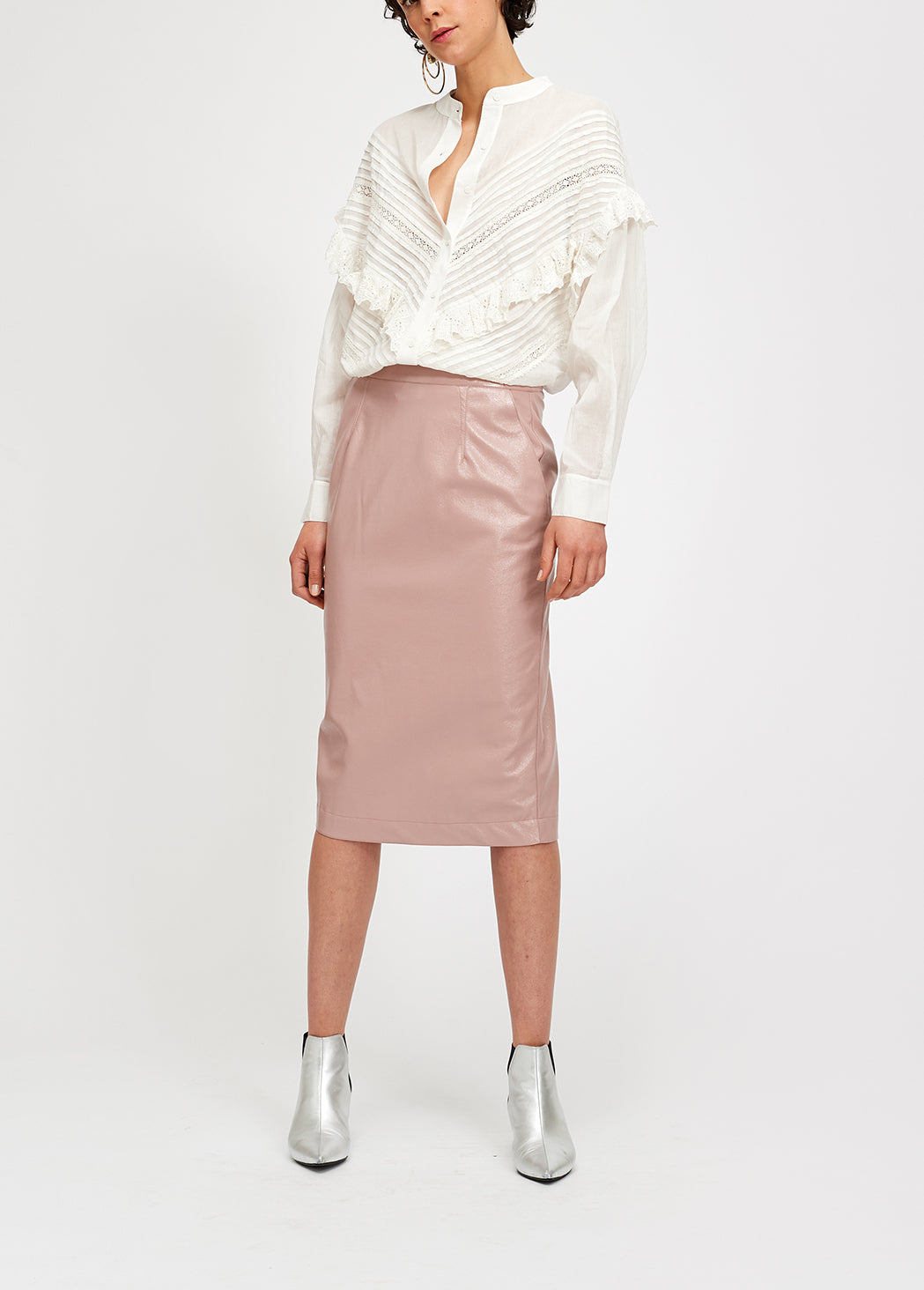 Ruffled off white shirt RE—SSENTIEL | Essentiel second hand