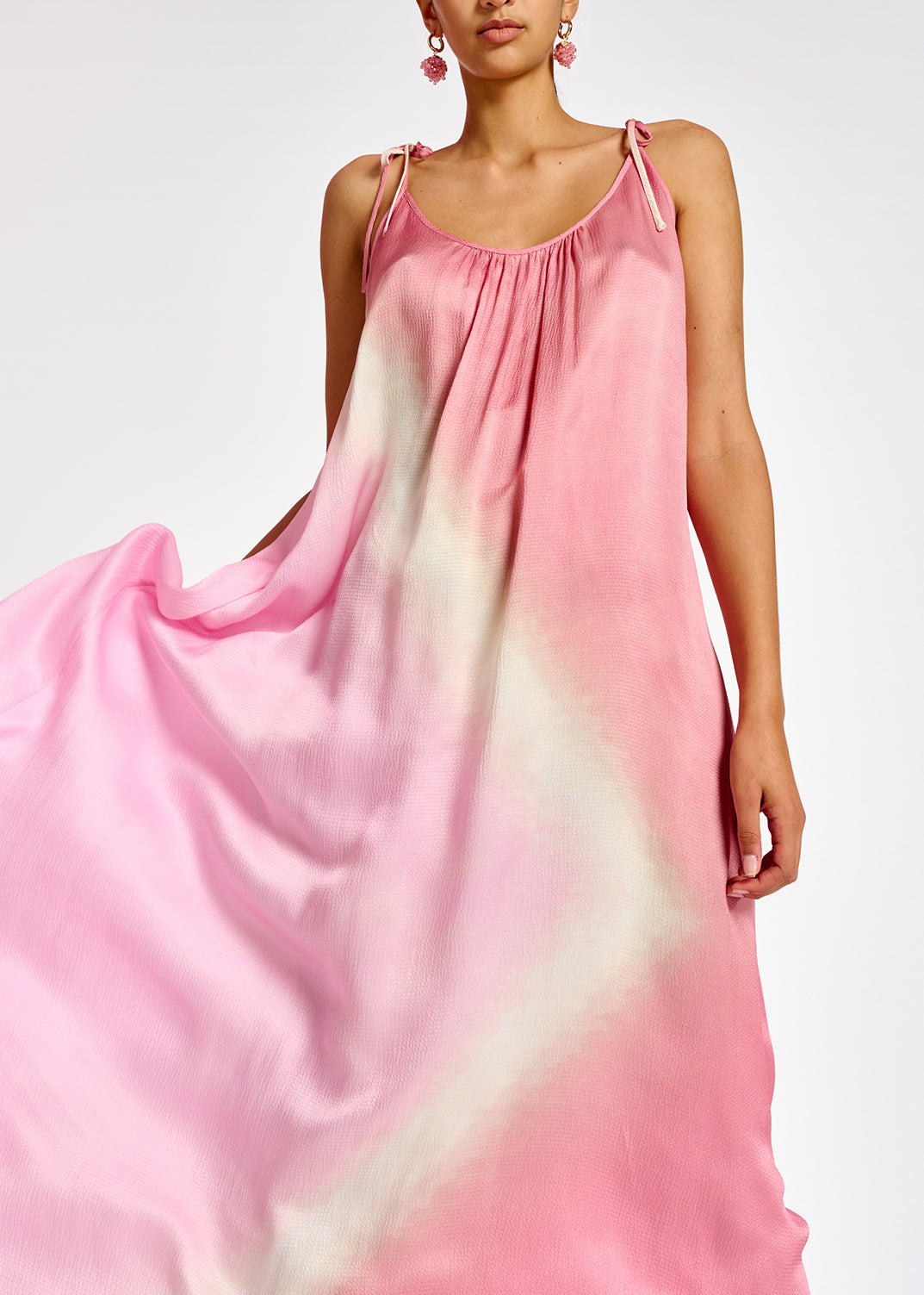 Light pink strappy tie-dye maxi dress RE—SSENTIEL | Essentiel second hand