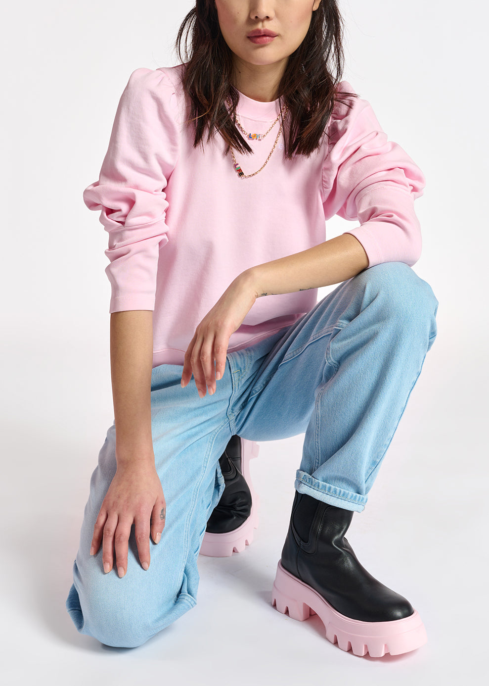 Rode sweater in biokatoenen jersey RE—SSENTIEL | Essentiel second hand