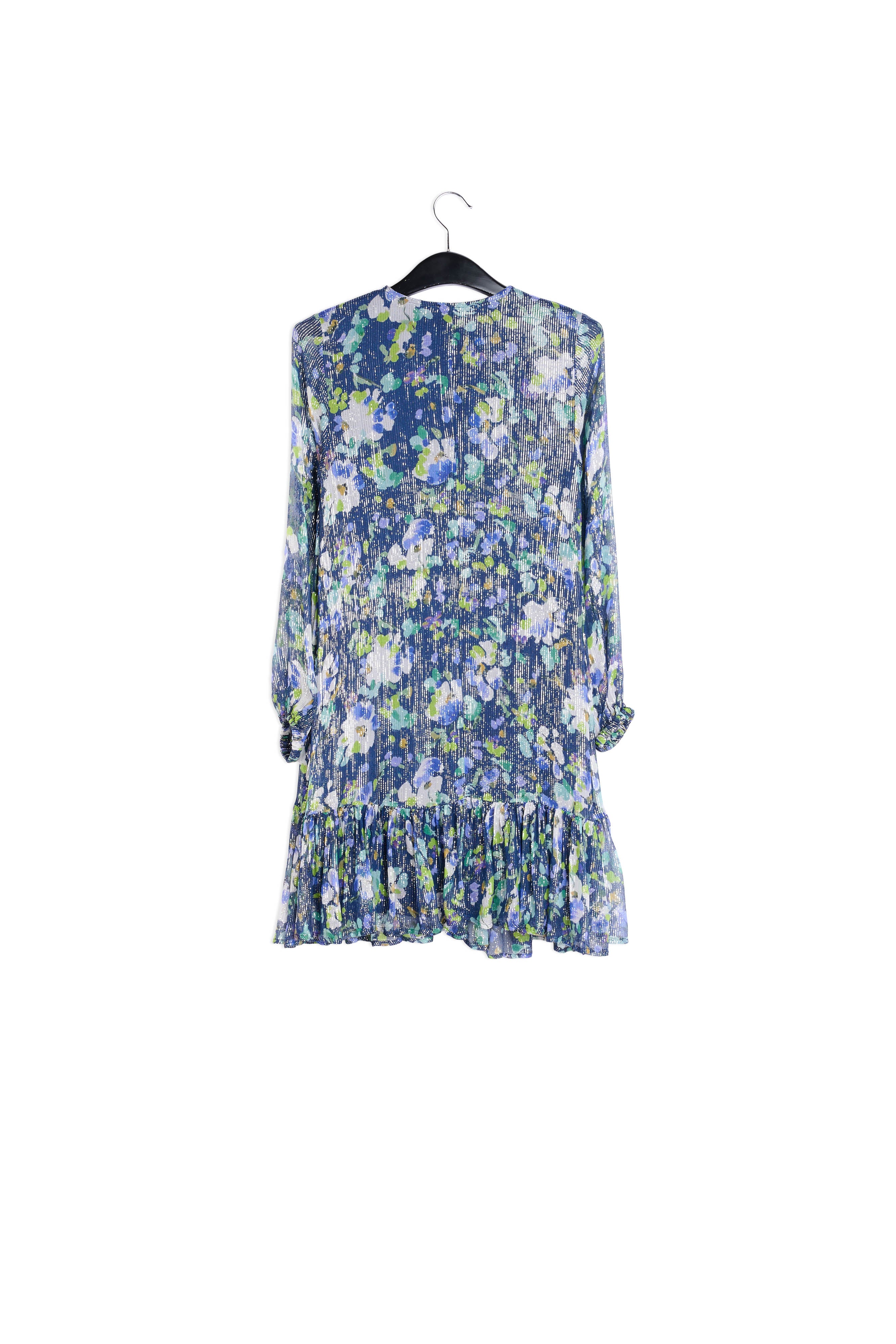 Dark blue floral-print a-line dress RE—SSENTIEL | Essentiel second hand