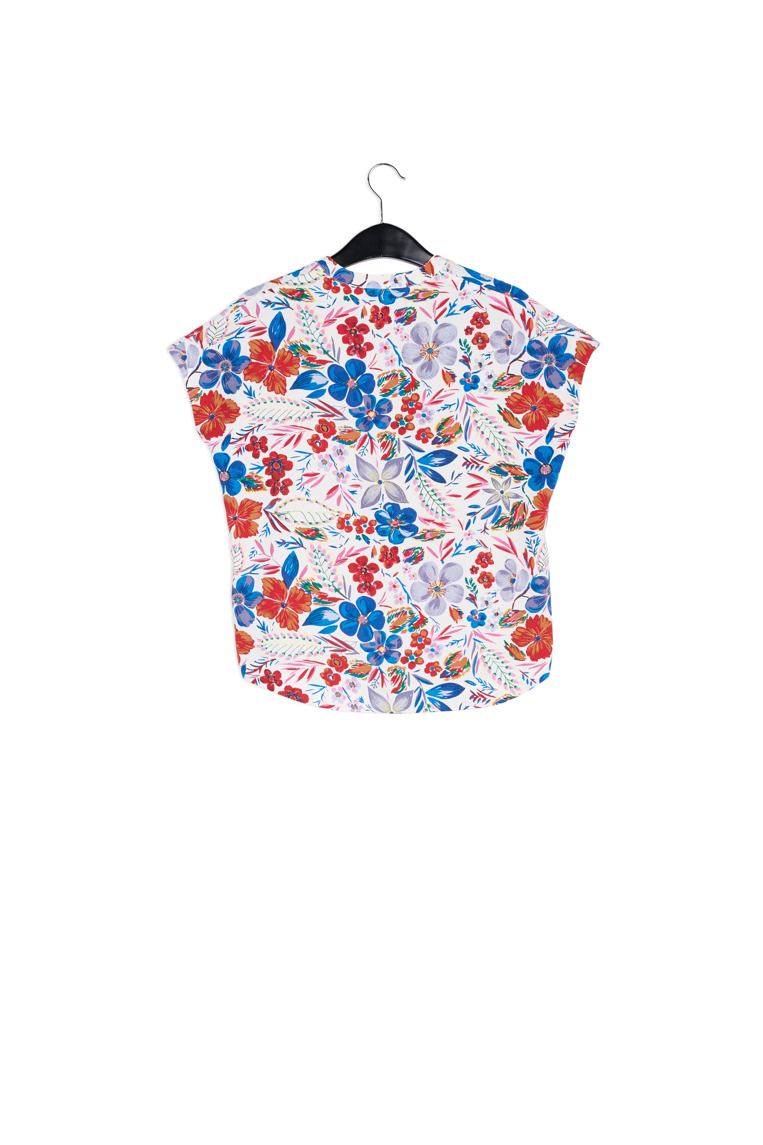 Off white floral V-neckline top RE—SSENTIEL | Essentiel second hand