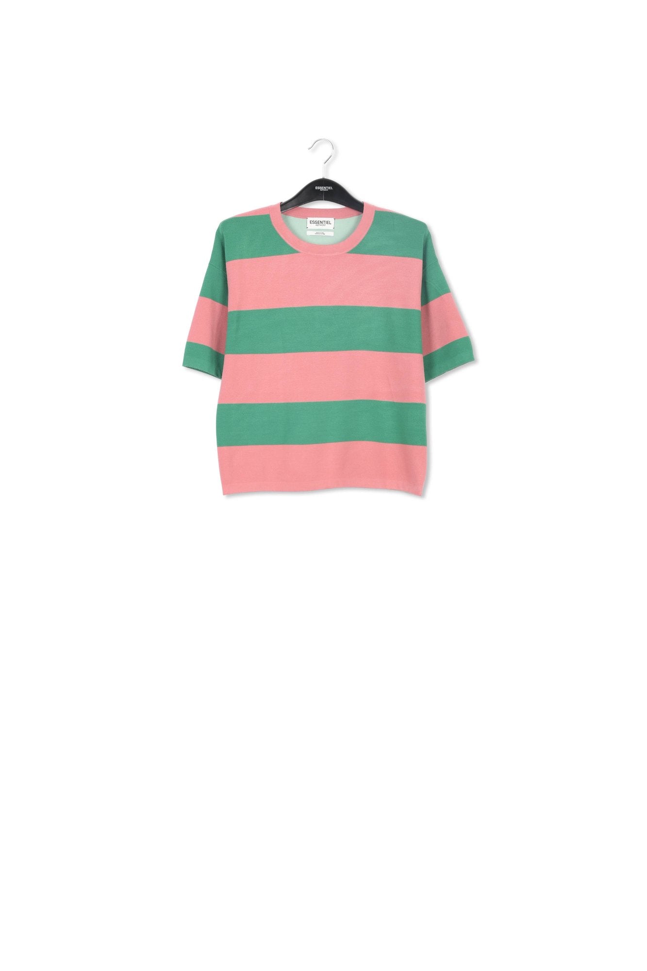 Pull à  rayures vieux rose et vert RE—SSENTIEL | Essentiel second hand