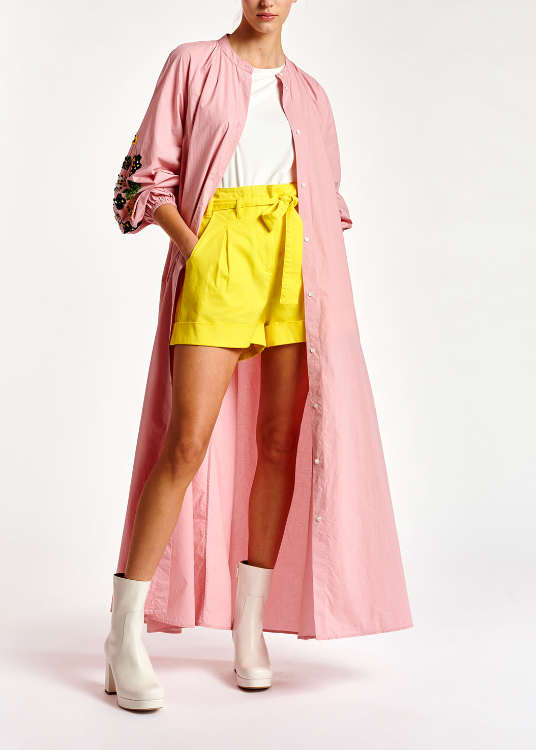 Light pink sequin-embroidered maxi dress RE—SSENTIEL | Essentiel second hand