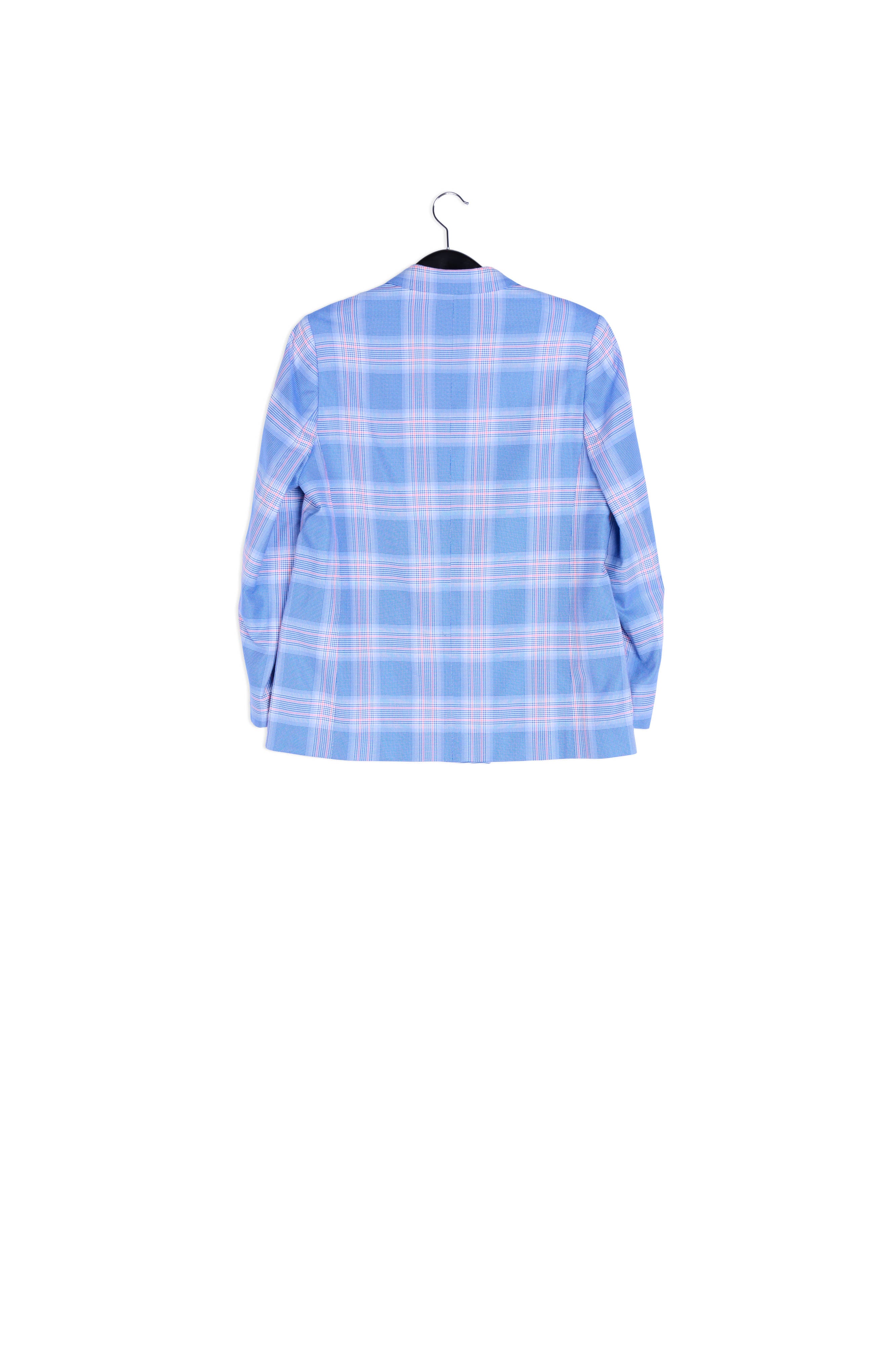 Blue plaid double-breasted blazer RE—SSENTIEL | Essentiel second hand