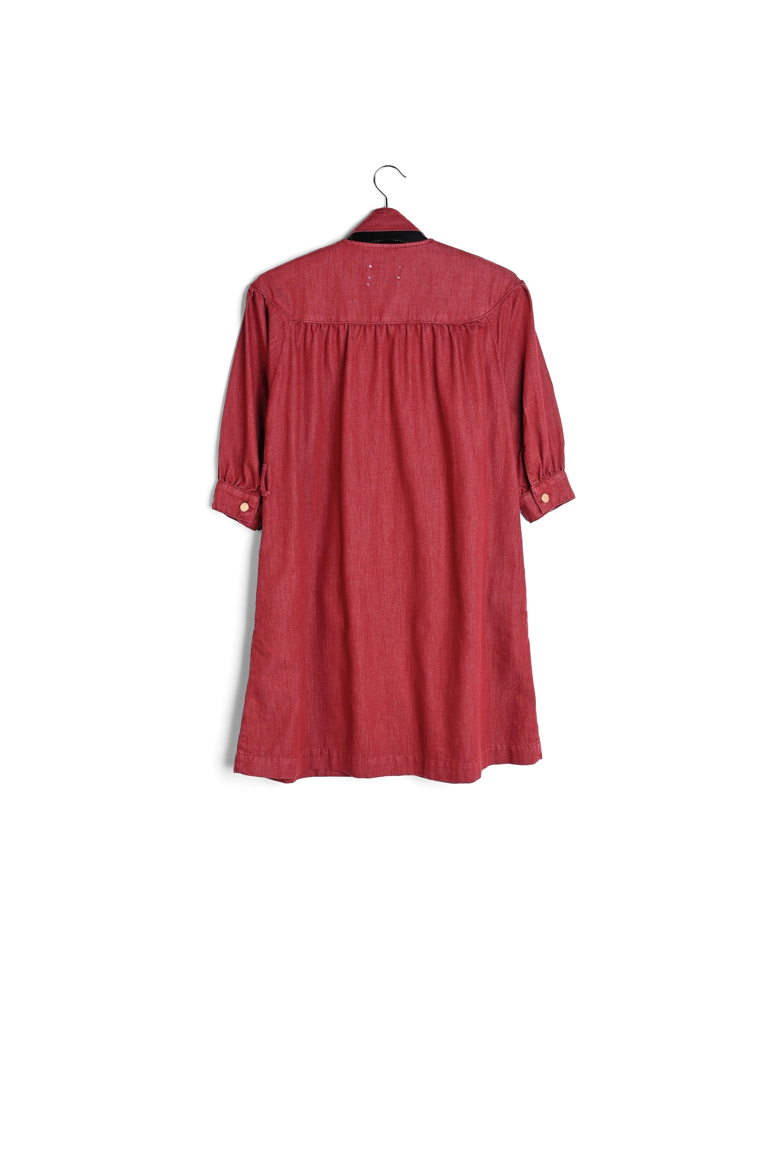 Bordeaux mini-jeansjurk RE—SSENTIEL | Essentiel second hand