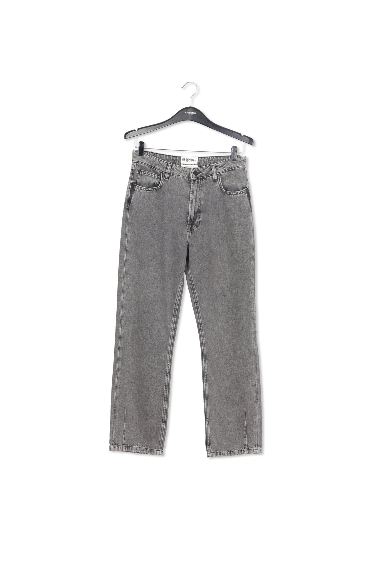 Grey cropped high-rise jeans RE—SSENTIEL | Essentiel second hand