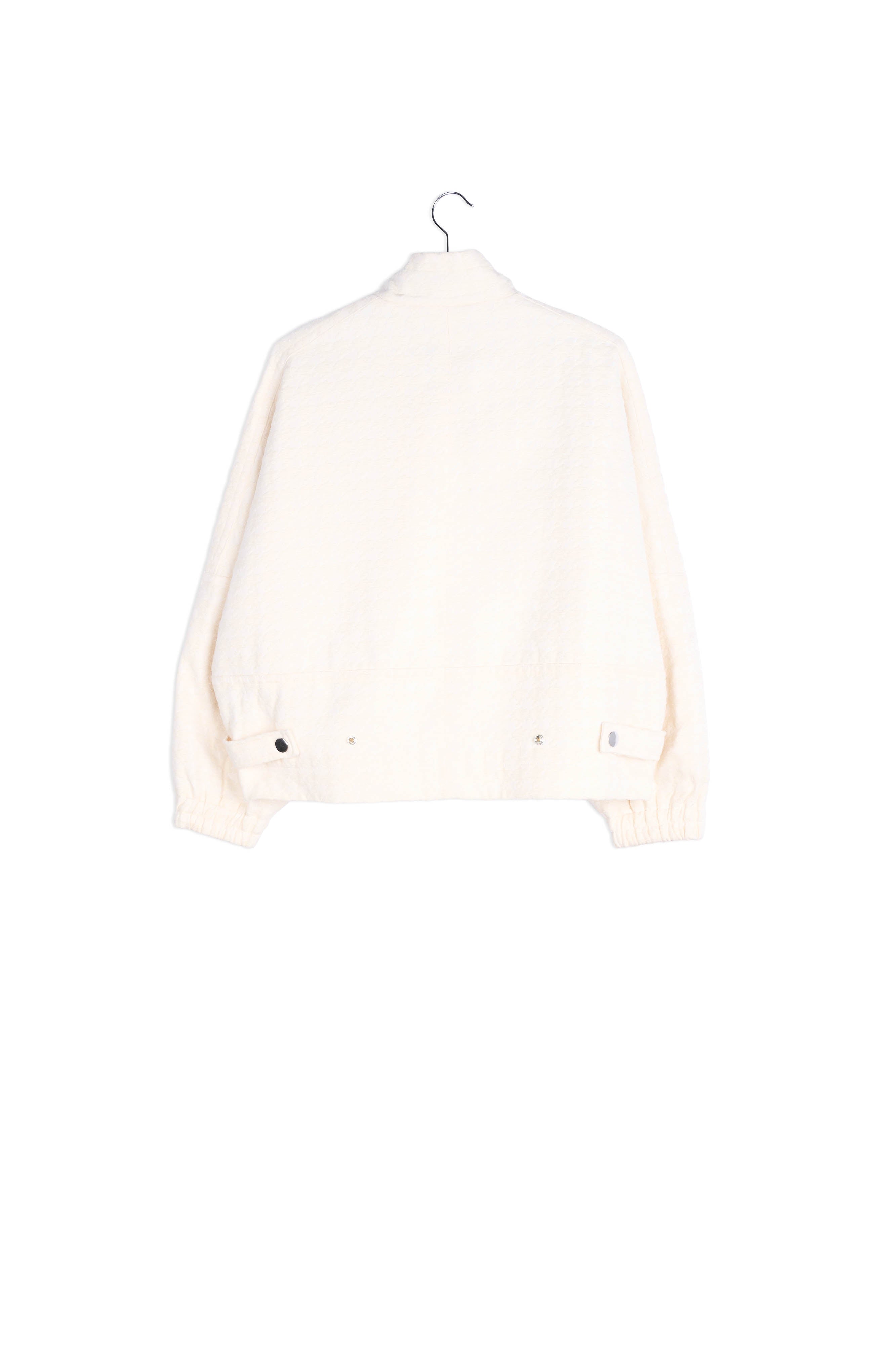 Off-white houndstooth jacquard bomber jacket RE—SSENTIEL | Essentiel second hand