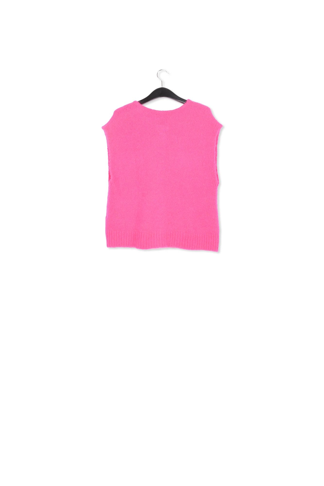 Neon pink sleeveless mohair-blend cardigan RE—SSENTIEL | Essentiel second hand