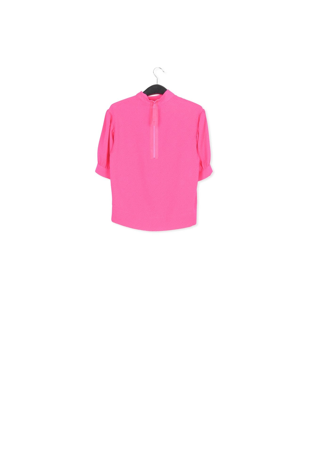Neon pink top with puffed sleeves RE—SSENTIEL | Essentiel second hand