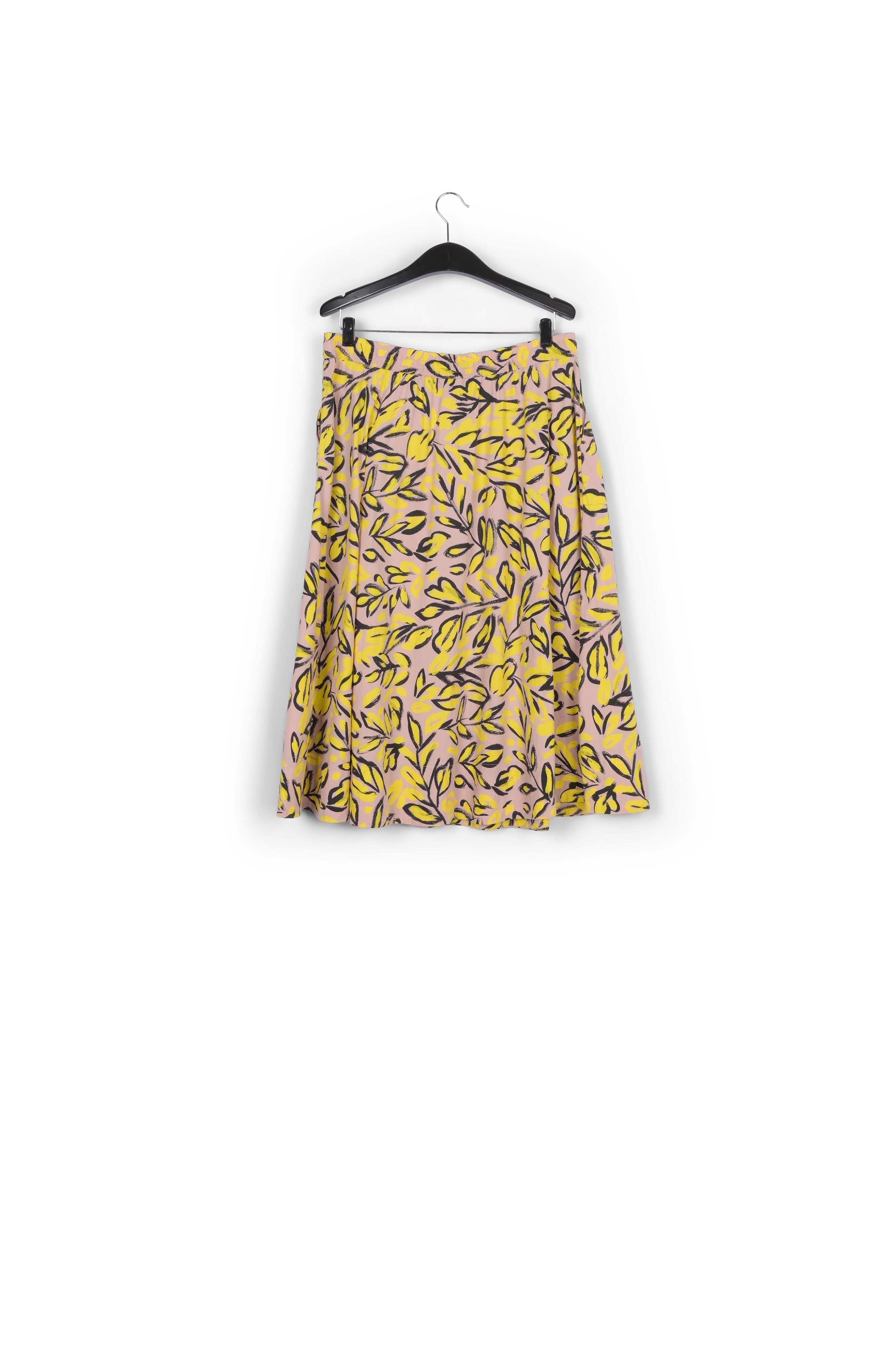 Beige midi skirt with floral print RE—SSENTIEL | Essentiel second hand