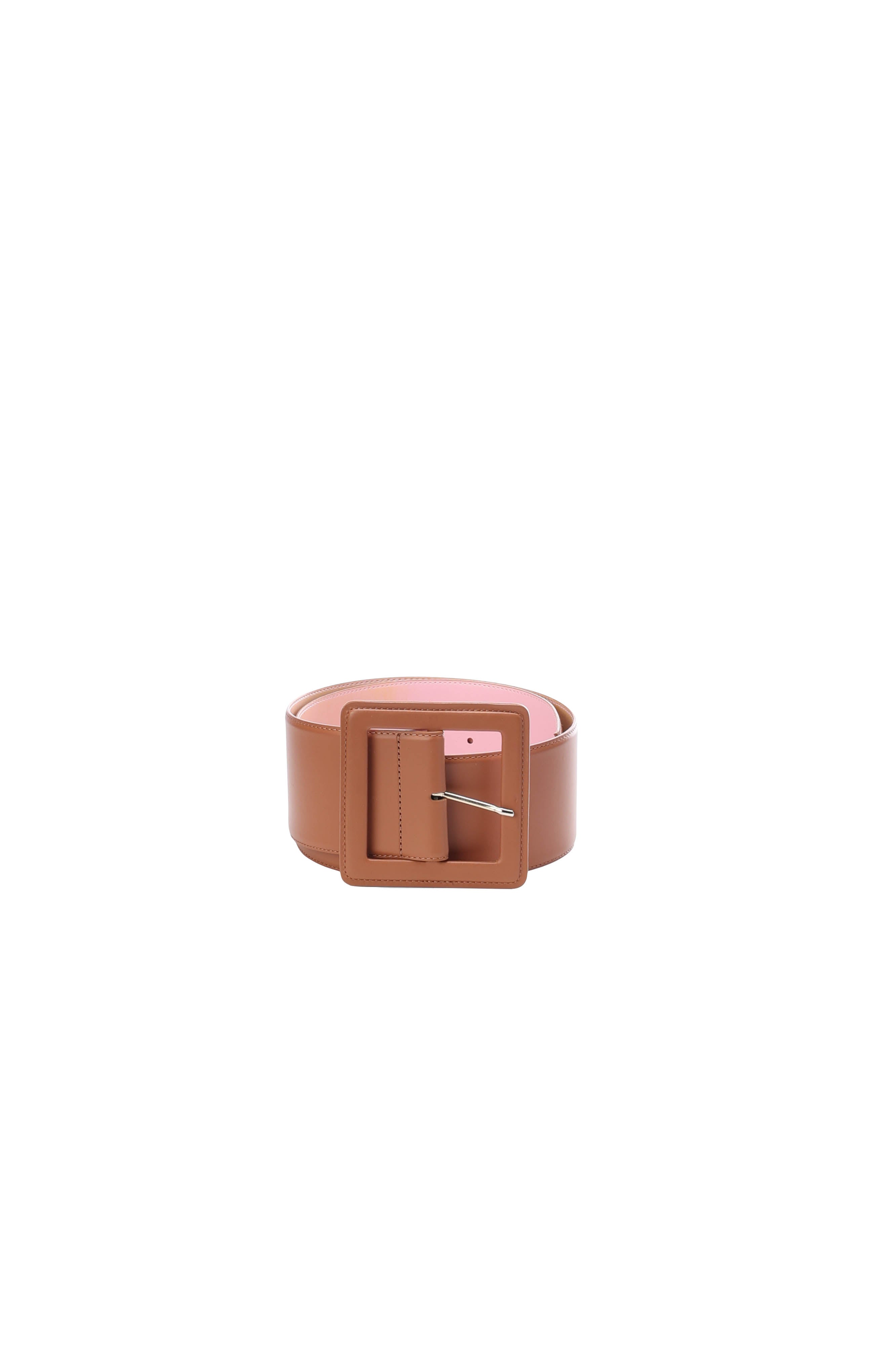 Brown leather waist belt RE—SSENTIEL | Essentiel second hand