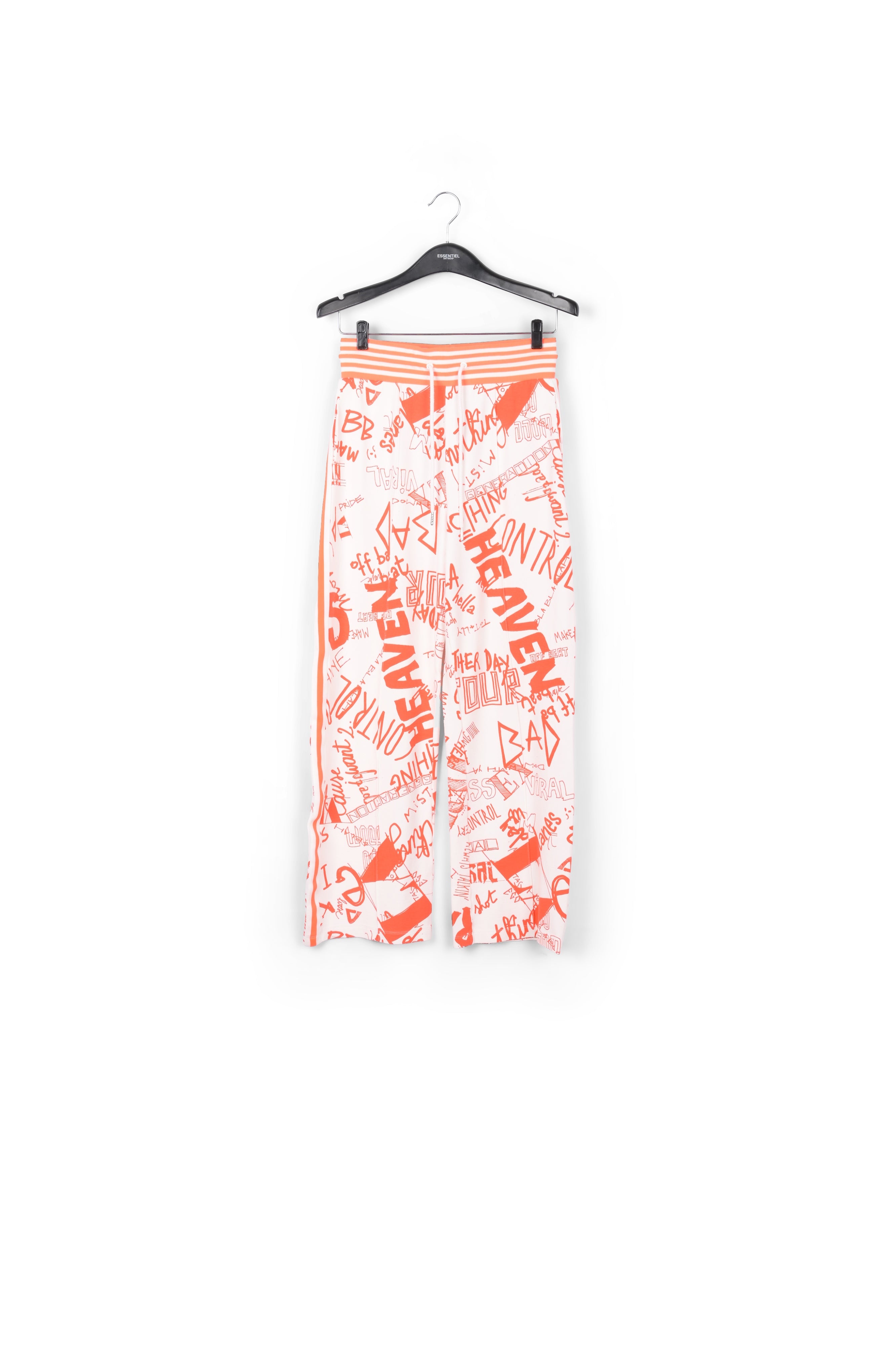 Orange and off-white printed track pants RE—SSENTIEL | Essentiel second hand