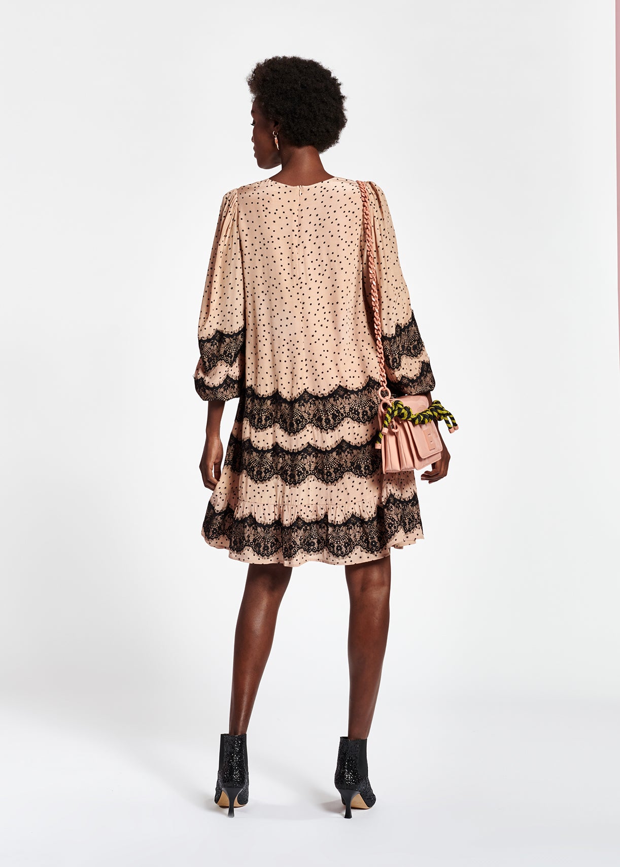Peach lace-trimmed mini dress RE—SSENTIEL | Essentiel second hand