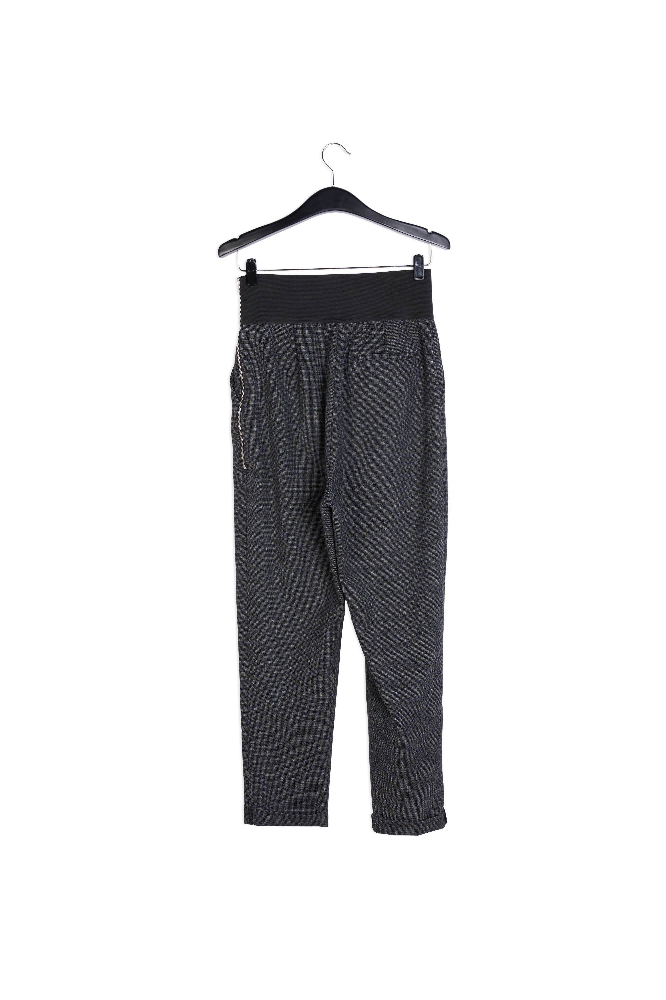 High-waisted black and white tapered pants RE—SSENTIEL | Essentiel second hand