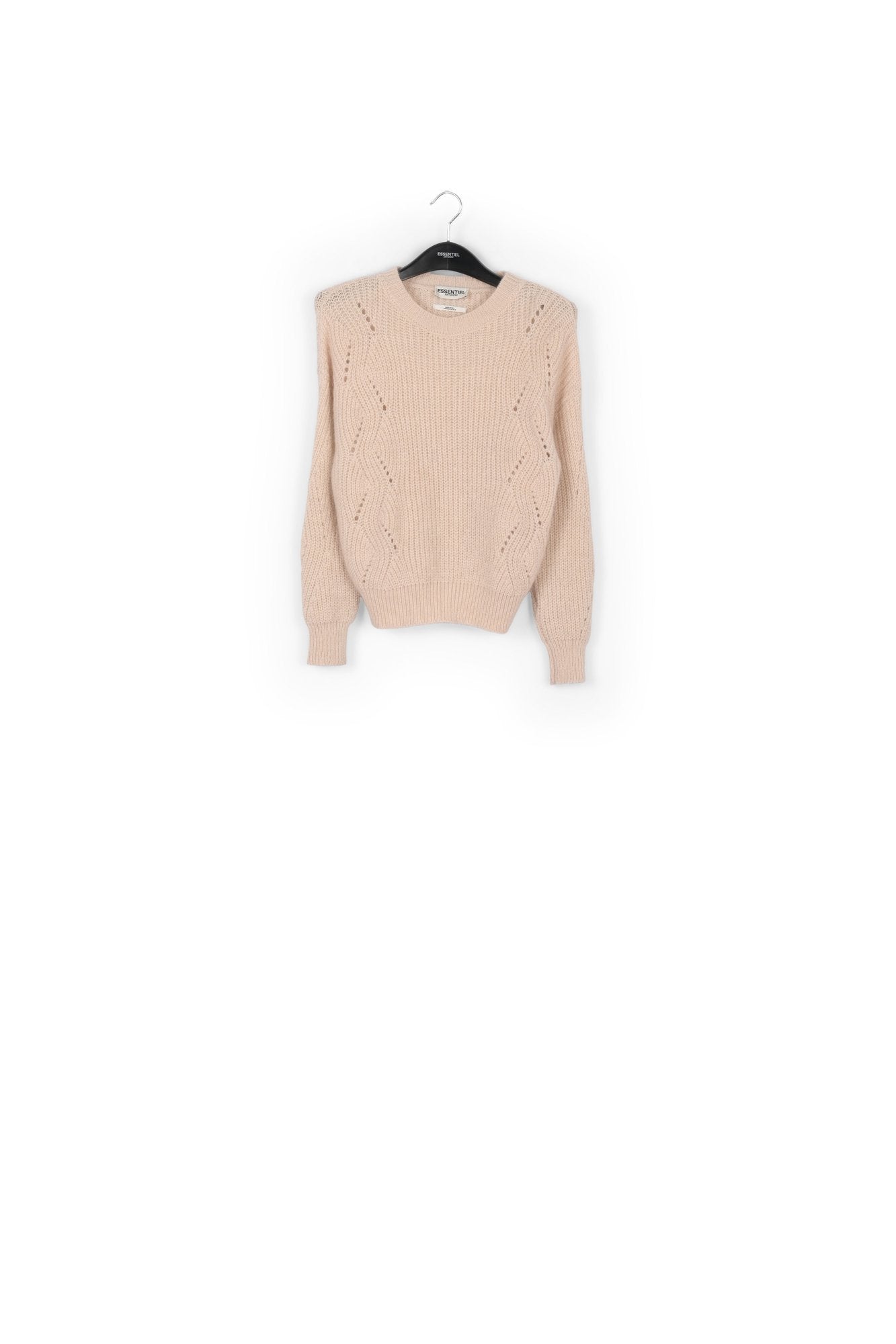 Pull côtelé blanc cassé en mélange de mohair RE—SSENTIEL | Essentiel second hand
