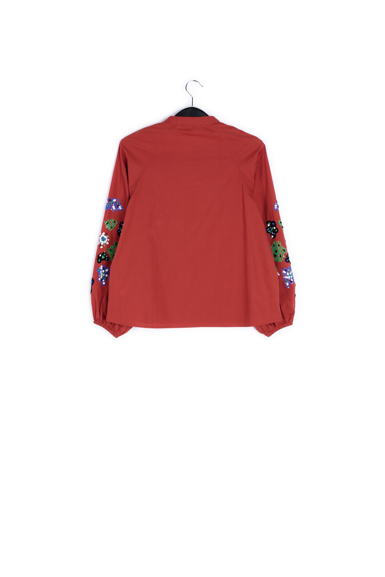 Burgundy sequin-embroidered shirt RE—SSENTIEL | Essentiel second hand