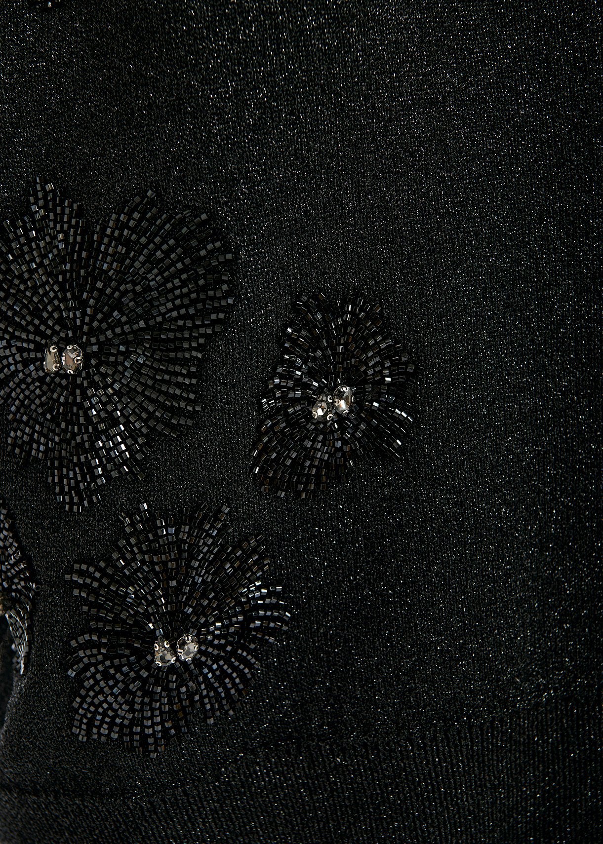 Black lurex knitted top with beaded embroideries RE—SSENTIEL | Essentiel second hand