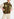 Khaki and off-white utility-inspired knit jacket Faume - seconde main