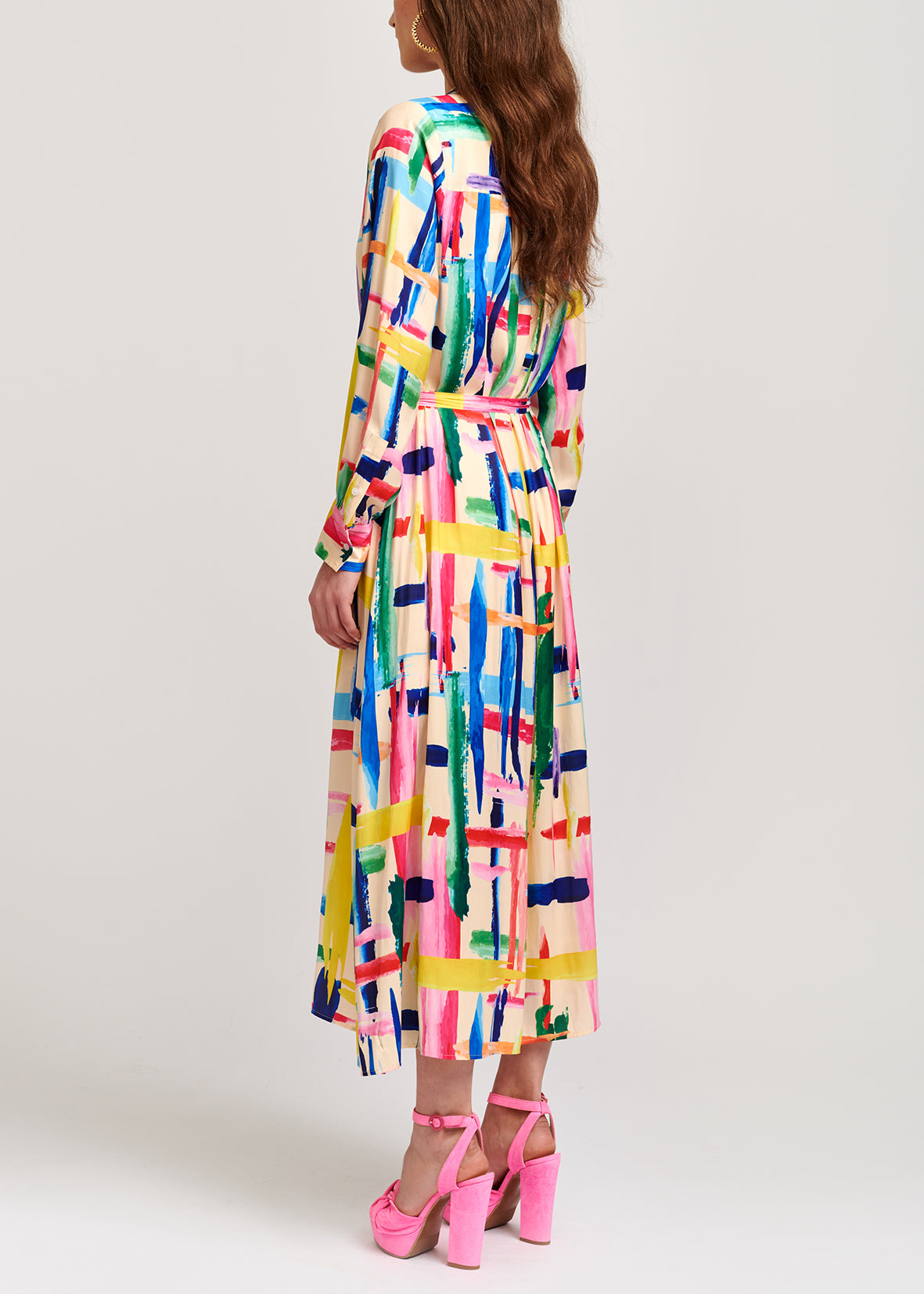 Robe chemise graphique à rayures multicolores RE—SSENTIEL | Essentiel second hand