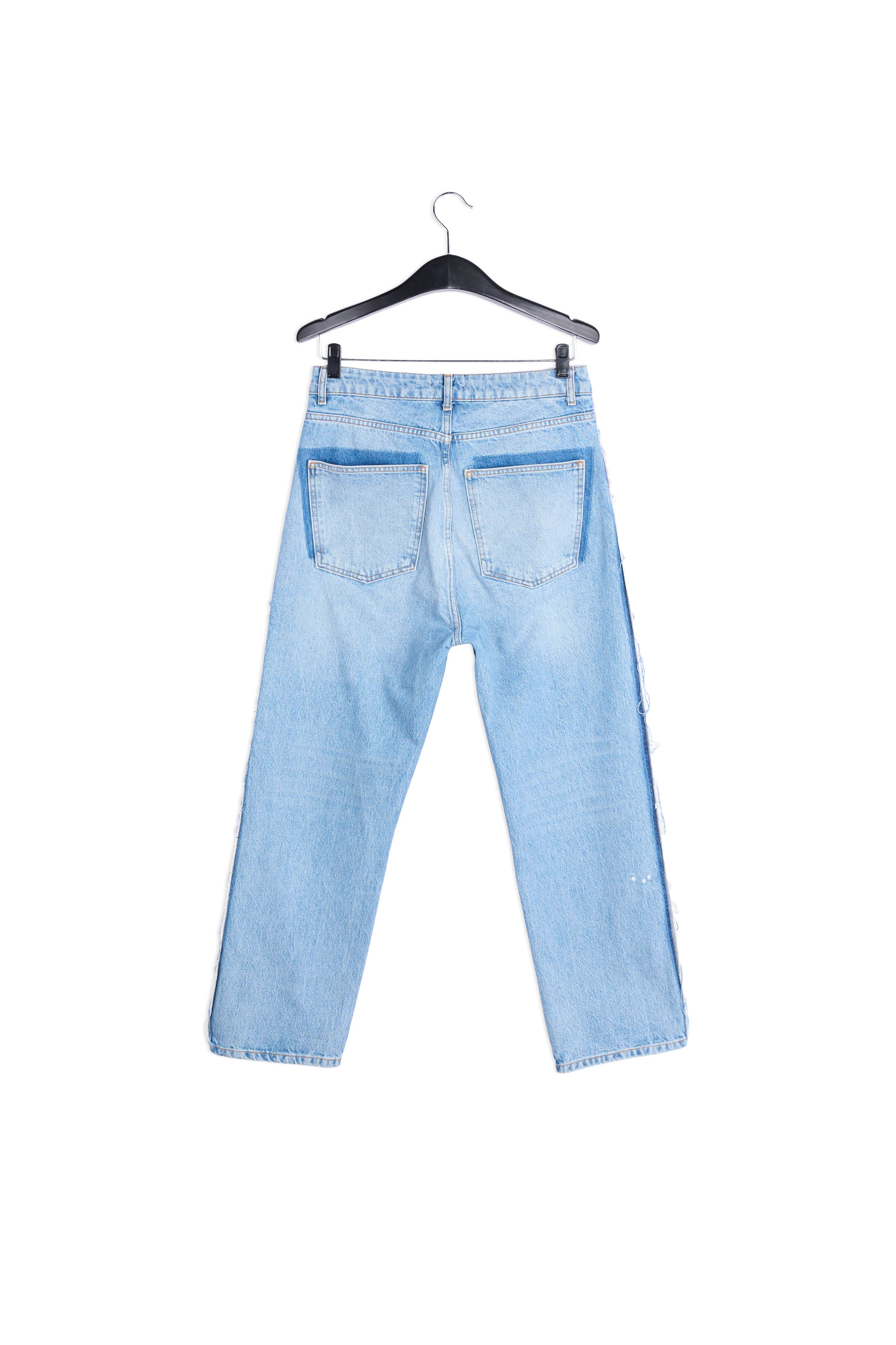 Dark blue distressed high-rise jeans RE—SSENTIEL | Essentiel second hand