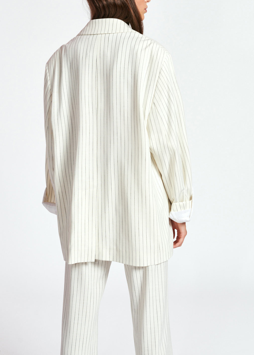 Off-white oversized pinstripe blazer RE—SSENTIEL | Essentiel second hand