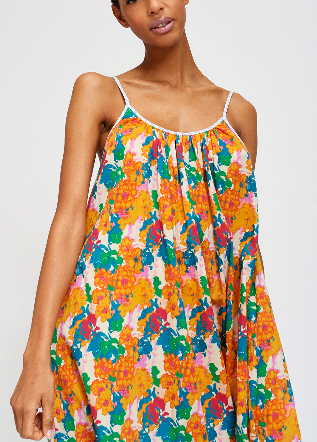 Multicolored floral-print midi dress RE—SSENTIEL | Essentiel second hand