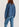 Donkerblauw geperforeerd oversized jeansvest Faume - seconde main