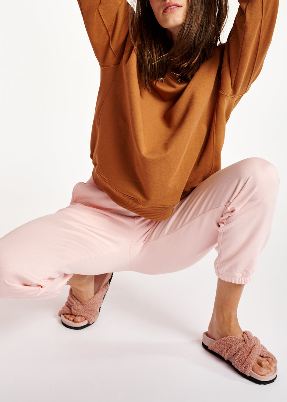 Brown organic cotton-jersey sweatshirt RE—SSENTIEL | Essentiel second hand