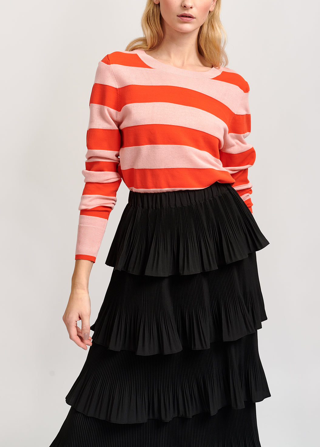 Light pink and orange striped sweater RE—SSENTIEL | Essentiel second hand