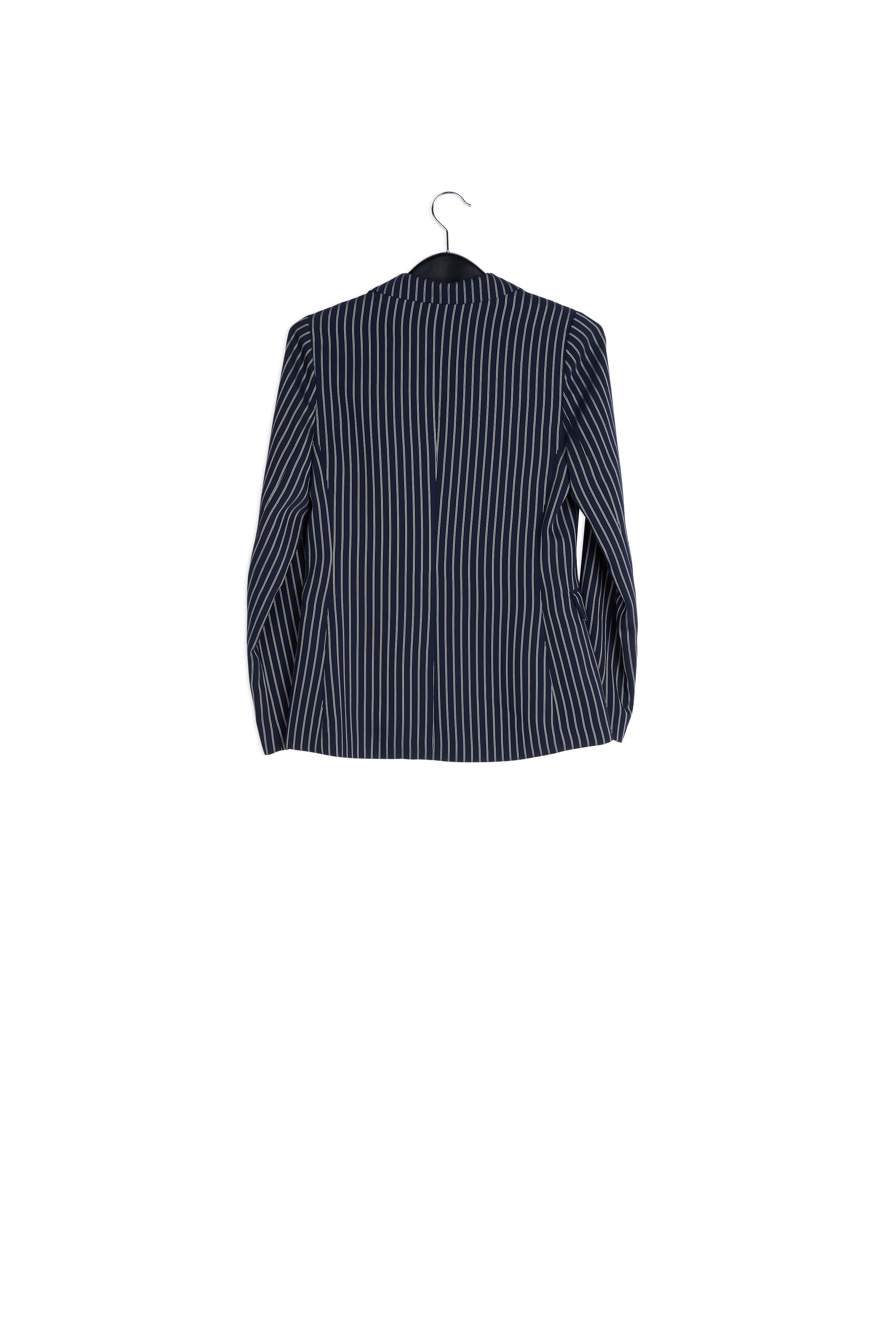 Dark blue cardigan with off-white pinstripes RE—SSENTIEL | Essentiel second hand