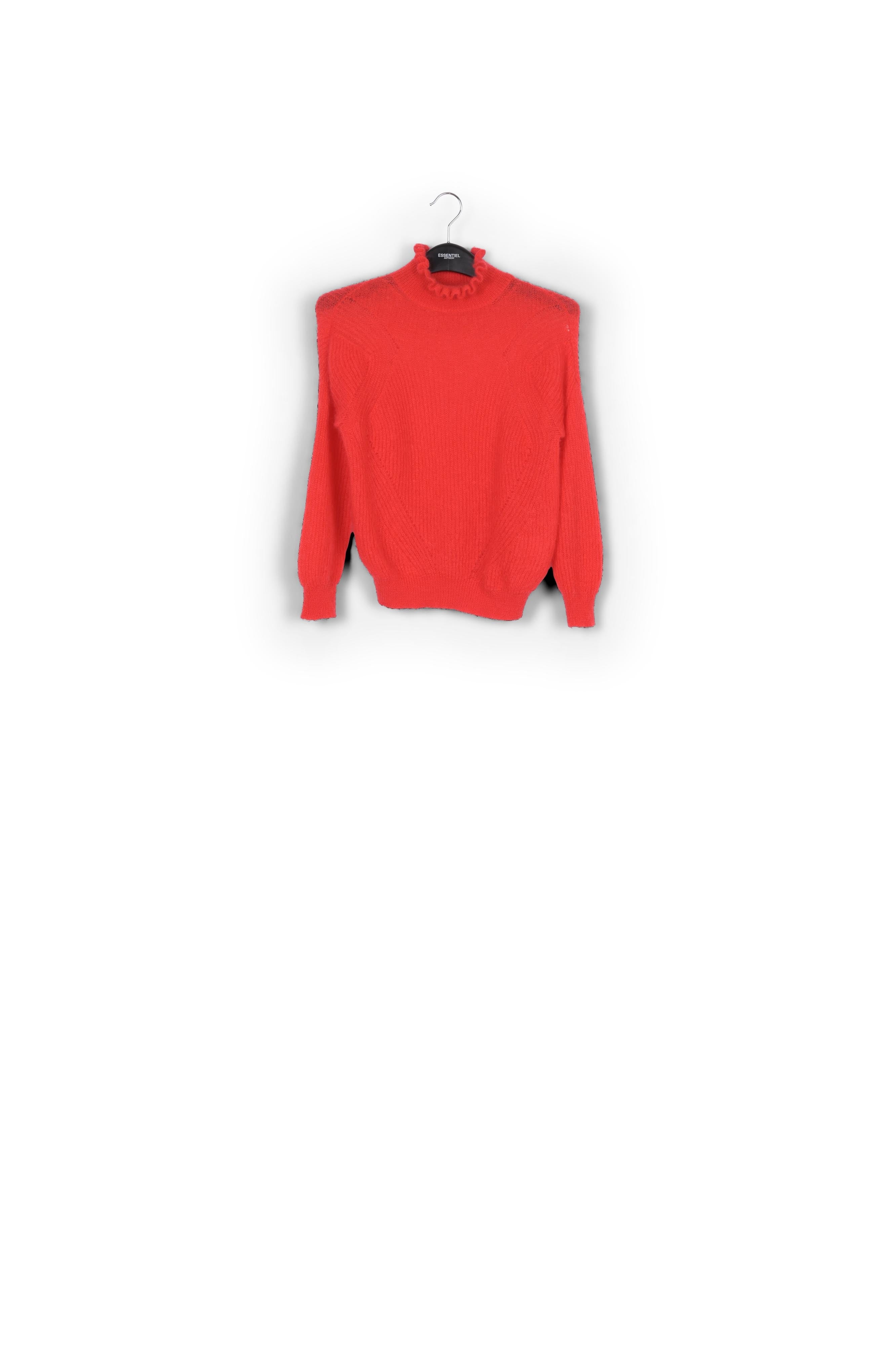 Red knit with high ruffled collar RE—SSENTIEL | Essentiel second hand