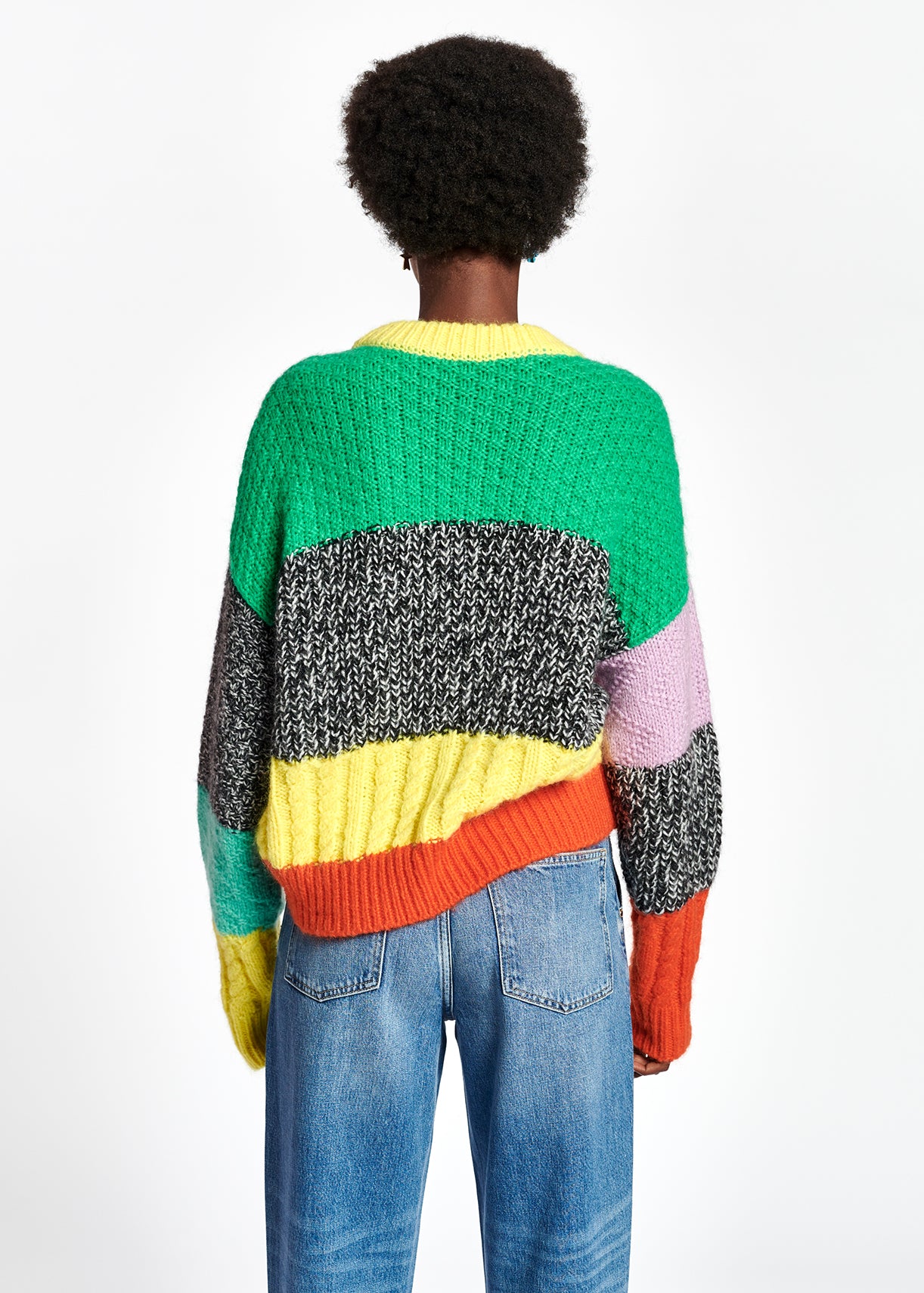 Pull patchwork en mohair mélangé RE—SSENTIEL | Essentiel second hand