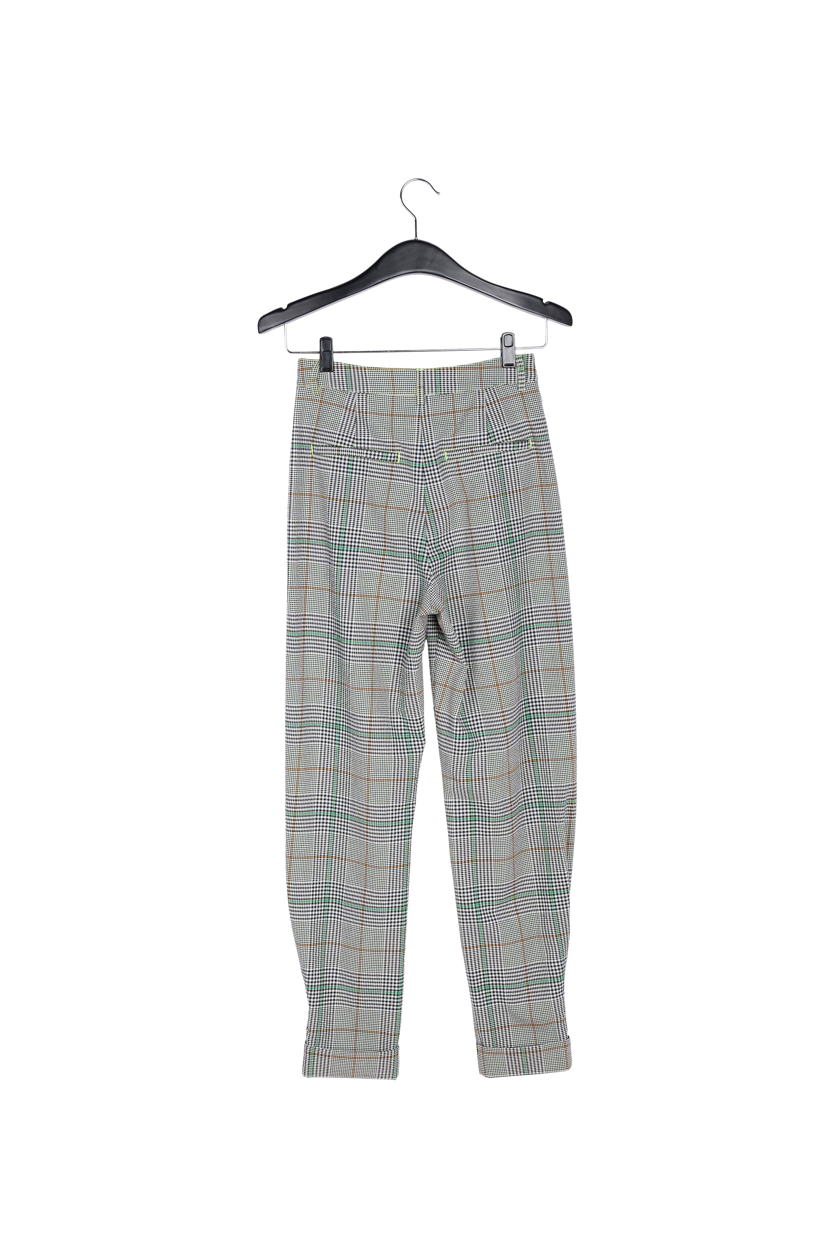 Gebroken witte ruitjesbroek met hoge taille RE—SSENTIEL | Essentiel second hand