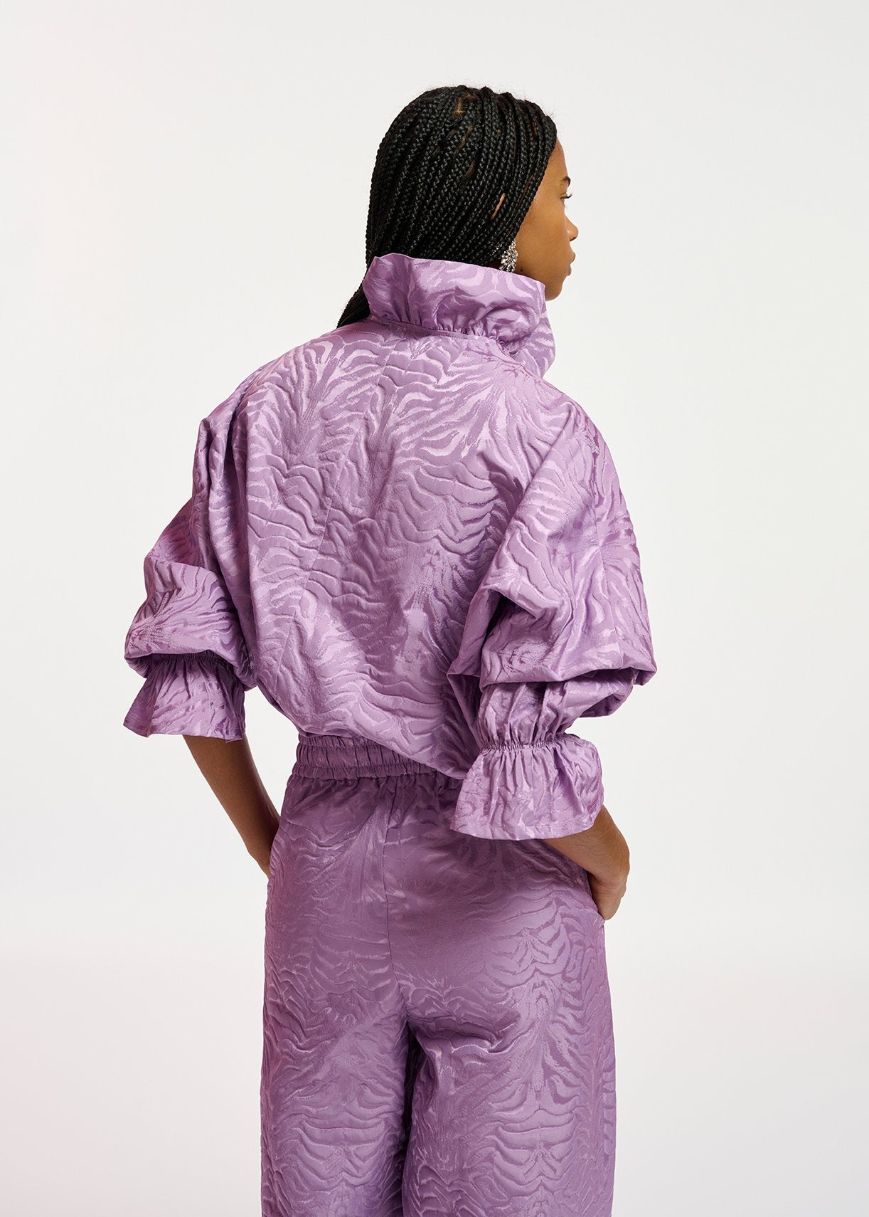 Lilac zebra jacquard shirt RE—SSENTIEL | Essentiel second hand