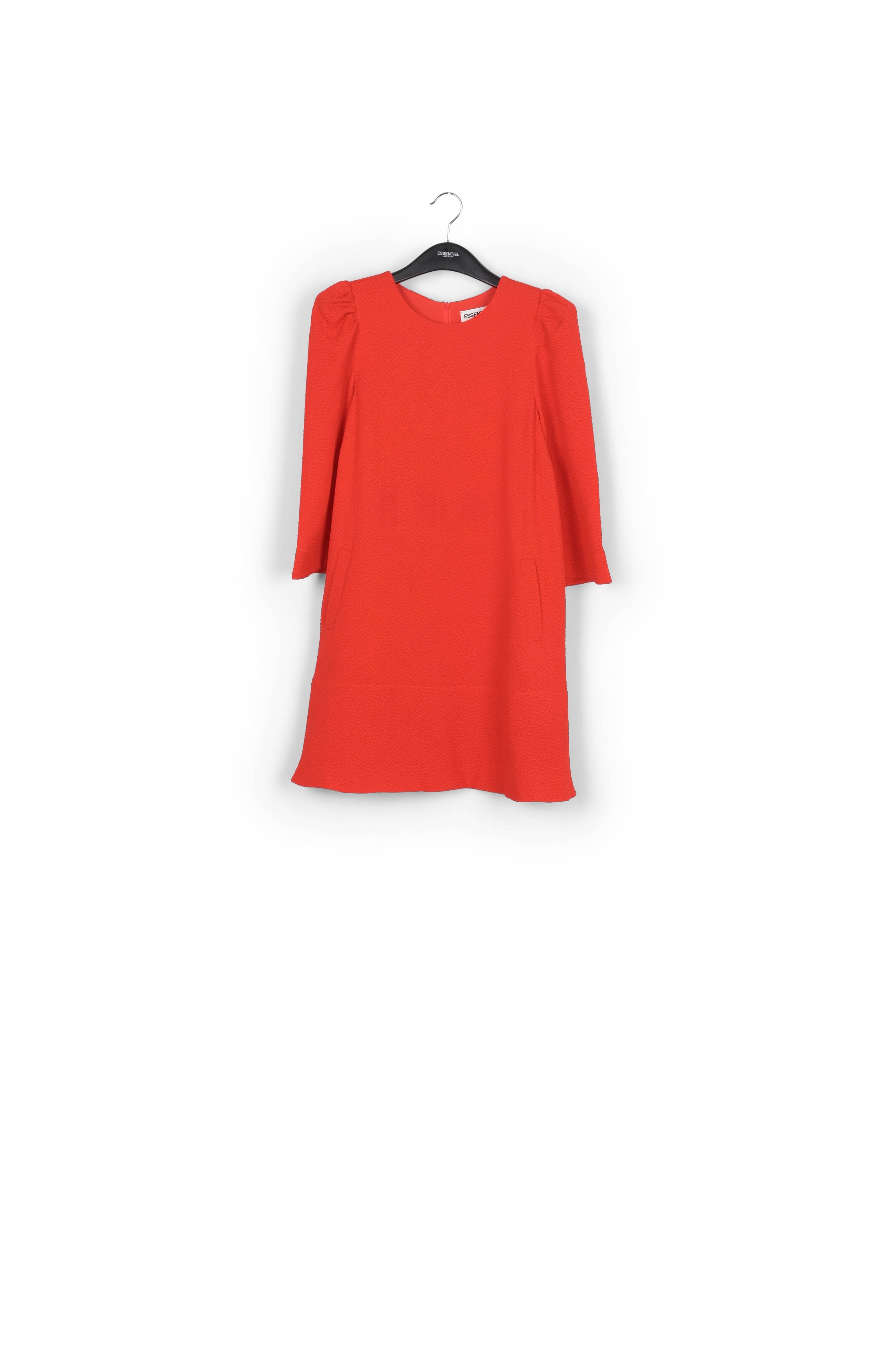 Rode mini-jurk met trompetmouwen RE—SSENTIEL | Essentiel second hand