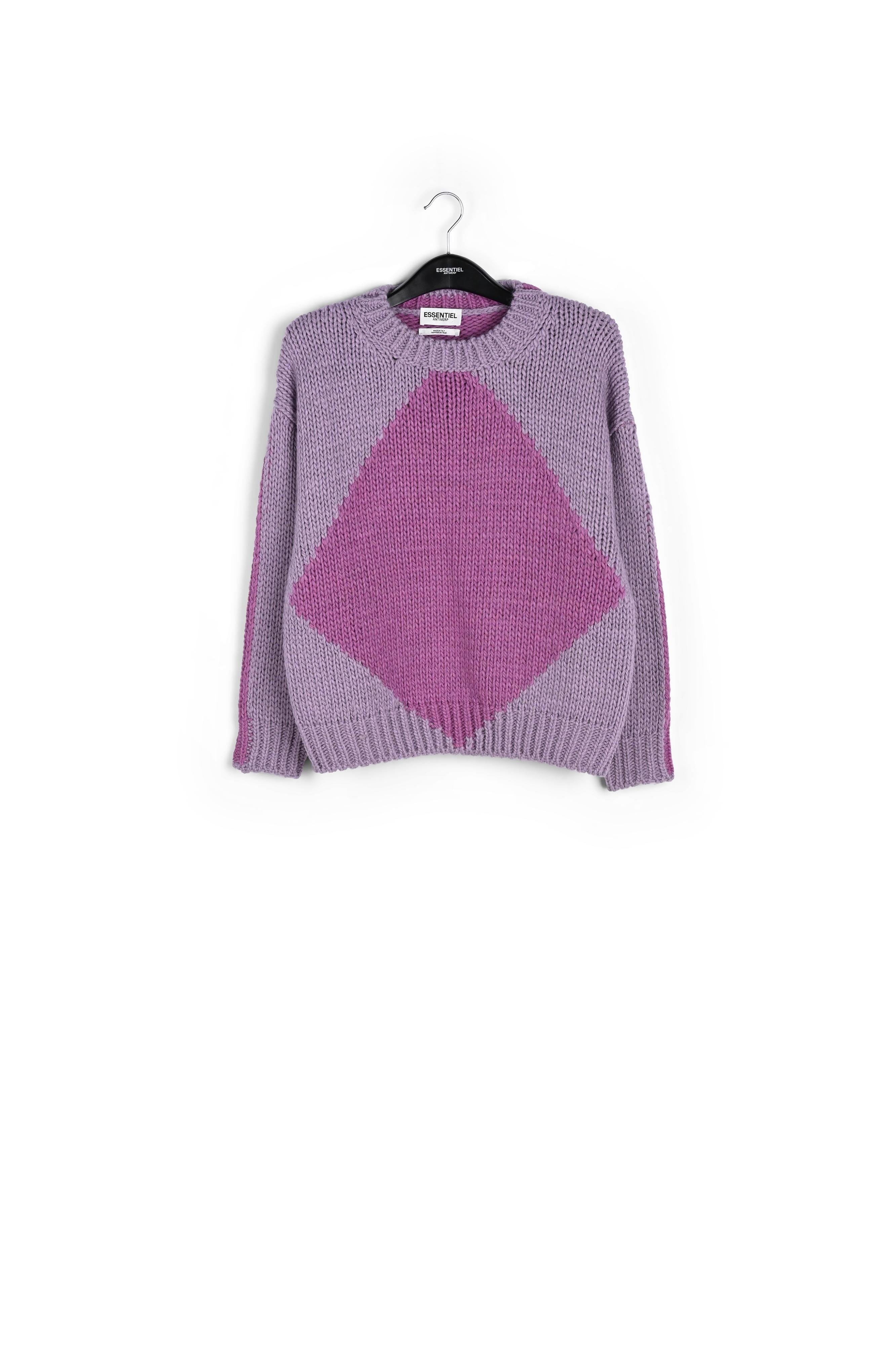 Lilac and pink chunky knit sweater RE—SSENTIEL | Essentiel second hand